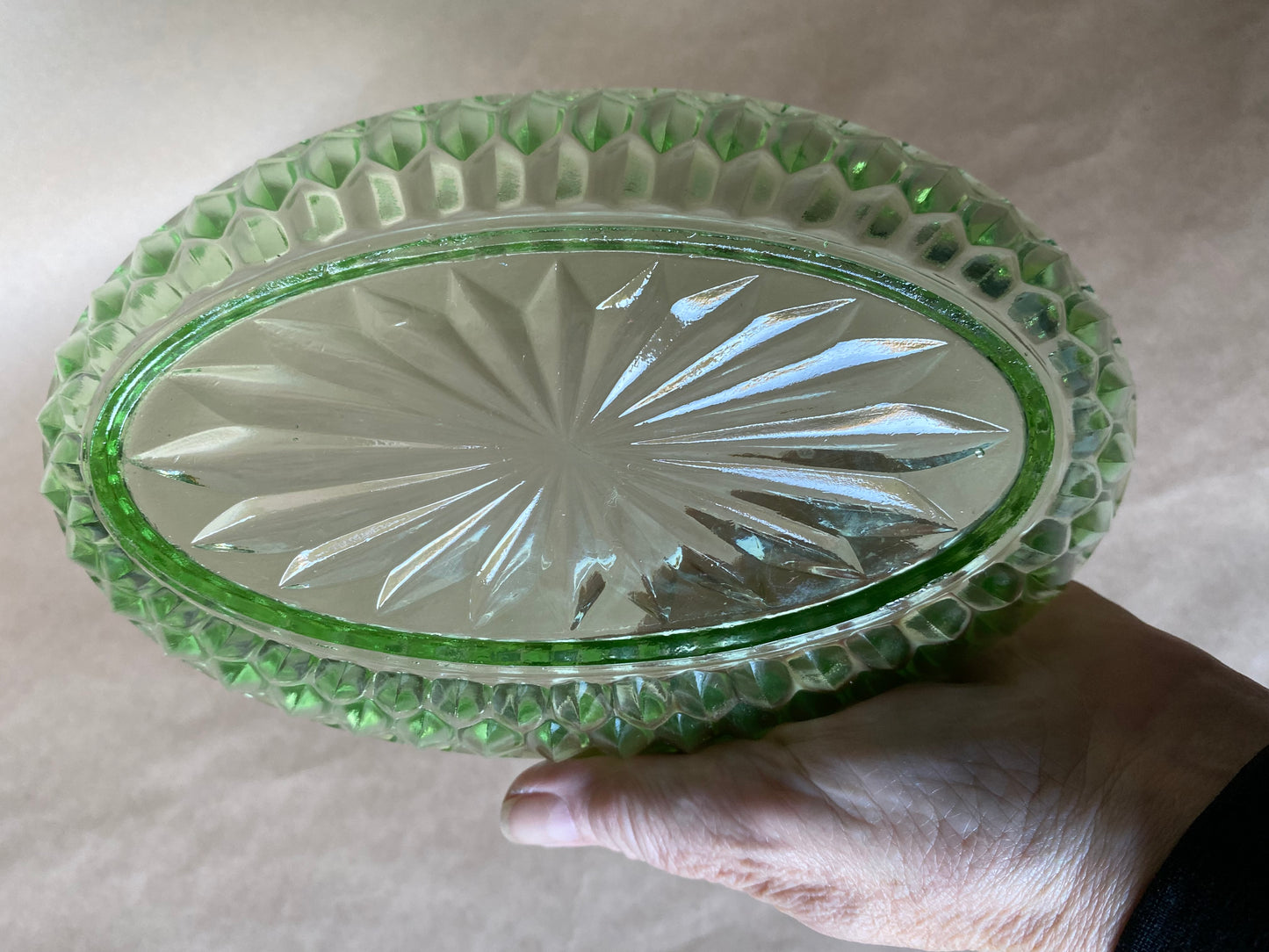 Crown Crystal Australia Uranium glass bowl