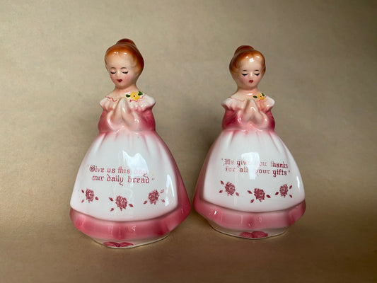 Enesco prayer ladies salt and pepper “daily bread”