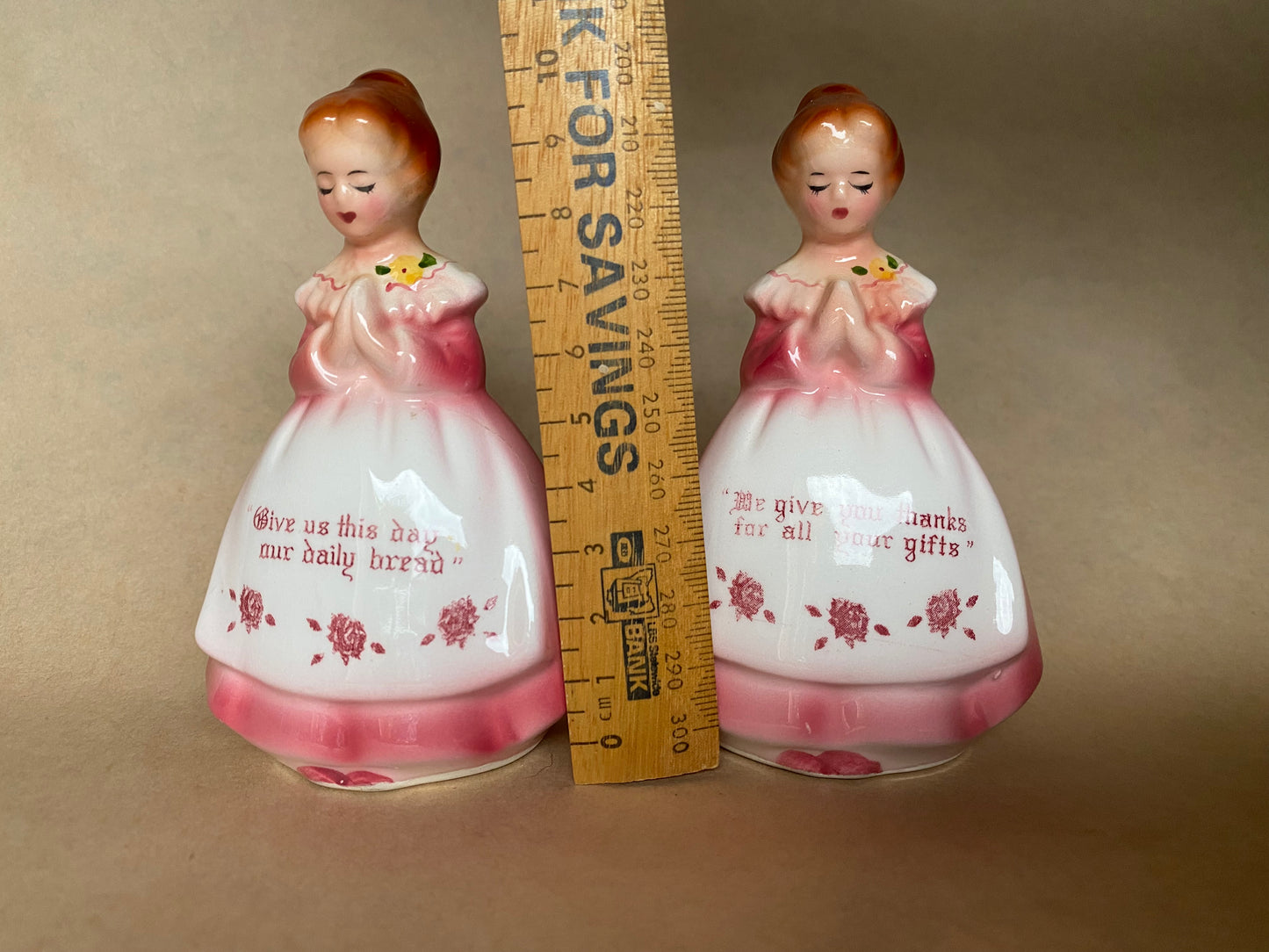 Enesco prayer ladies salt and pepper “daily bread”