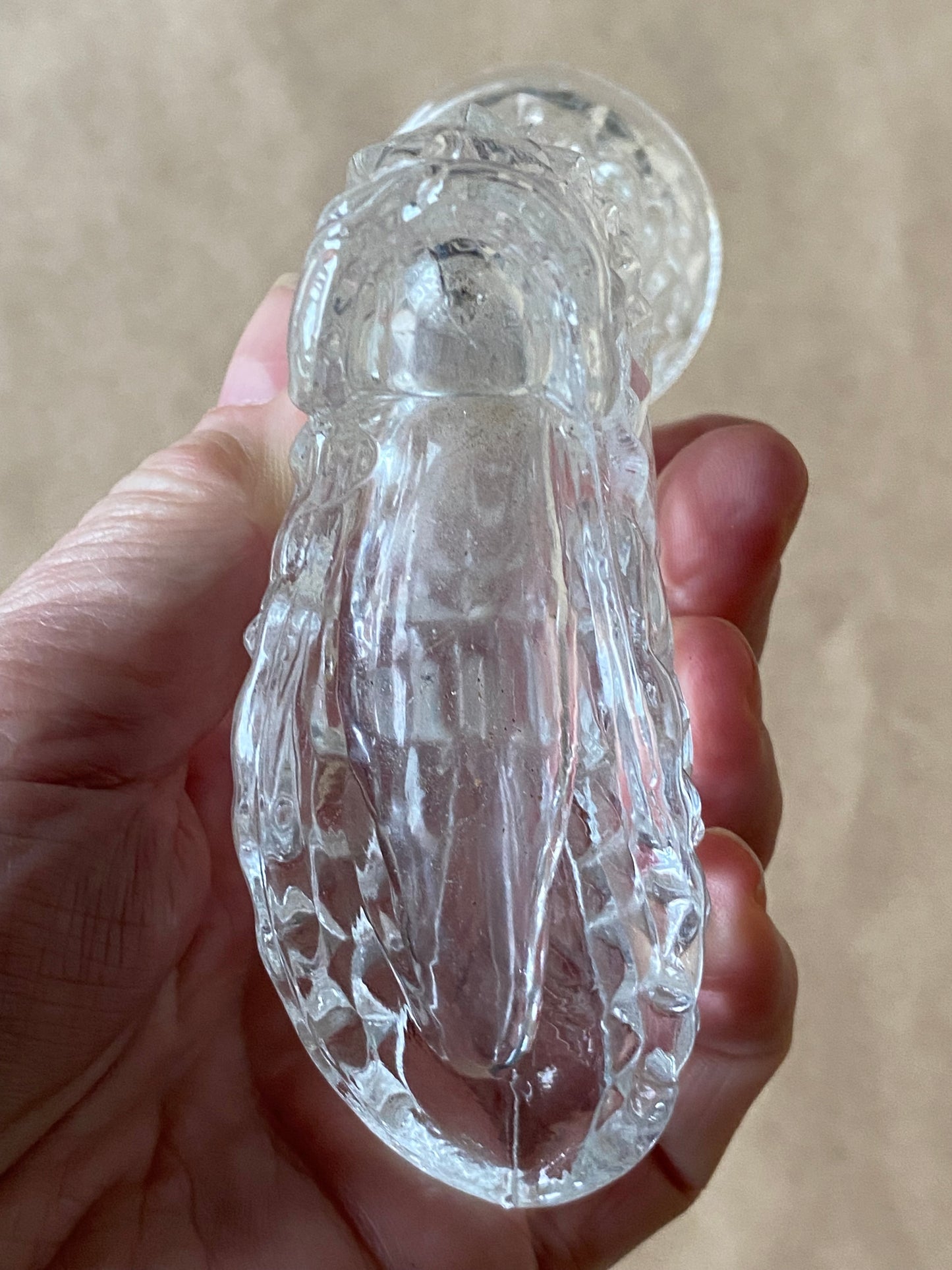 Vintage pressed glass boot figurine bud vase