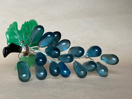 MCM Vintage glass and Jade grapes