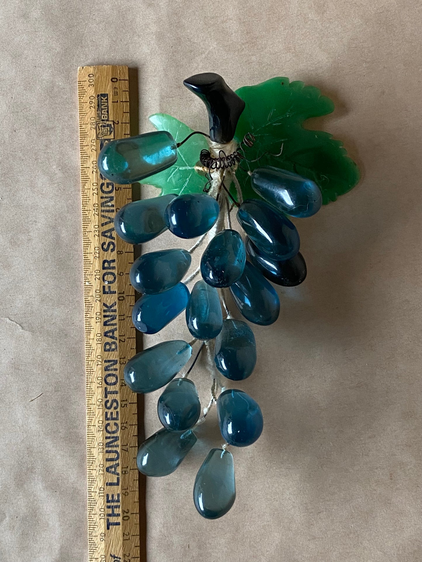 MCM Vintage glass and Jade grapes