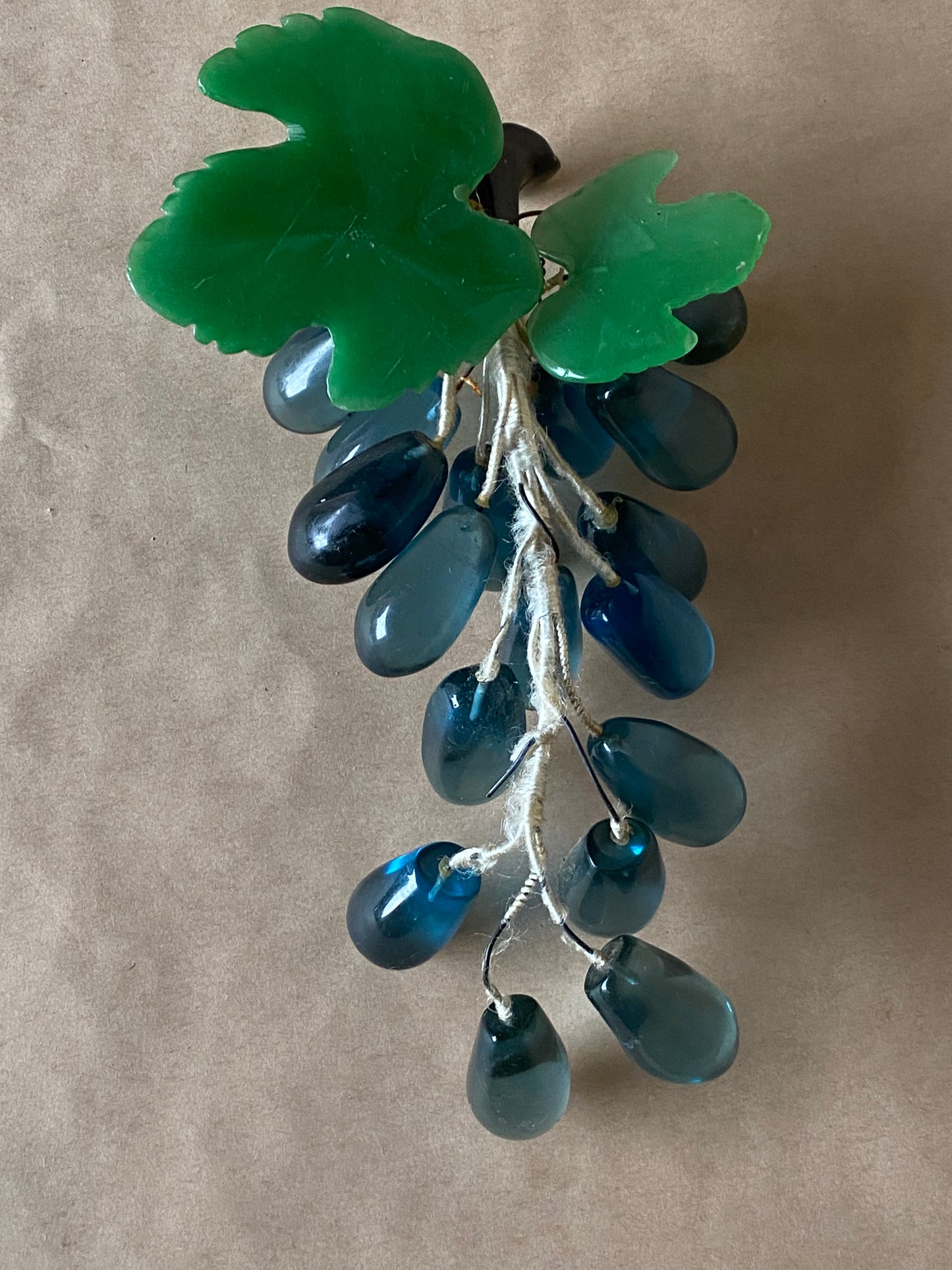 MCM Vintage glass and Jade grapes