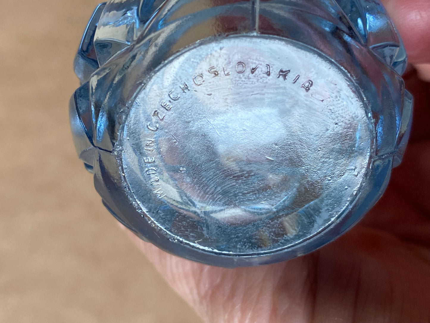 Vintage thistle glass vase from Czechoslovakia