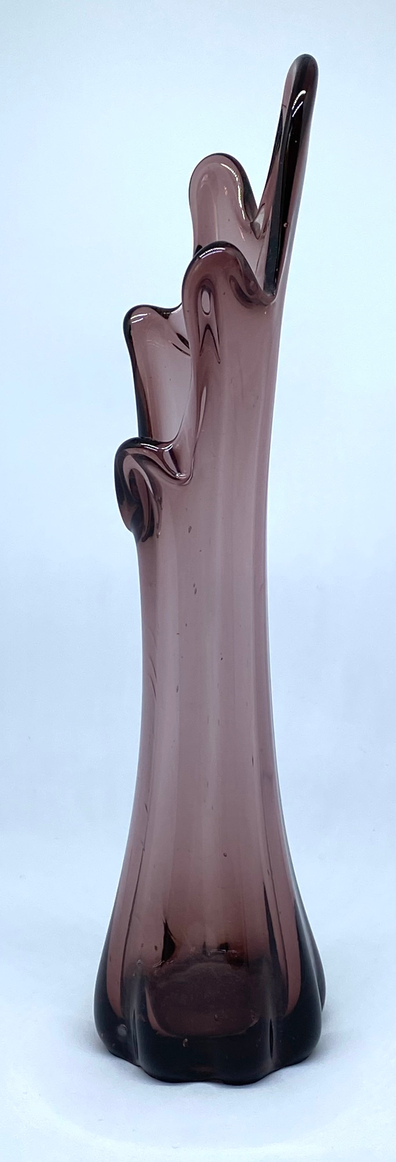 'Murano' style finger glass vase - purple