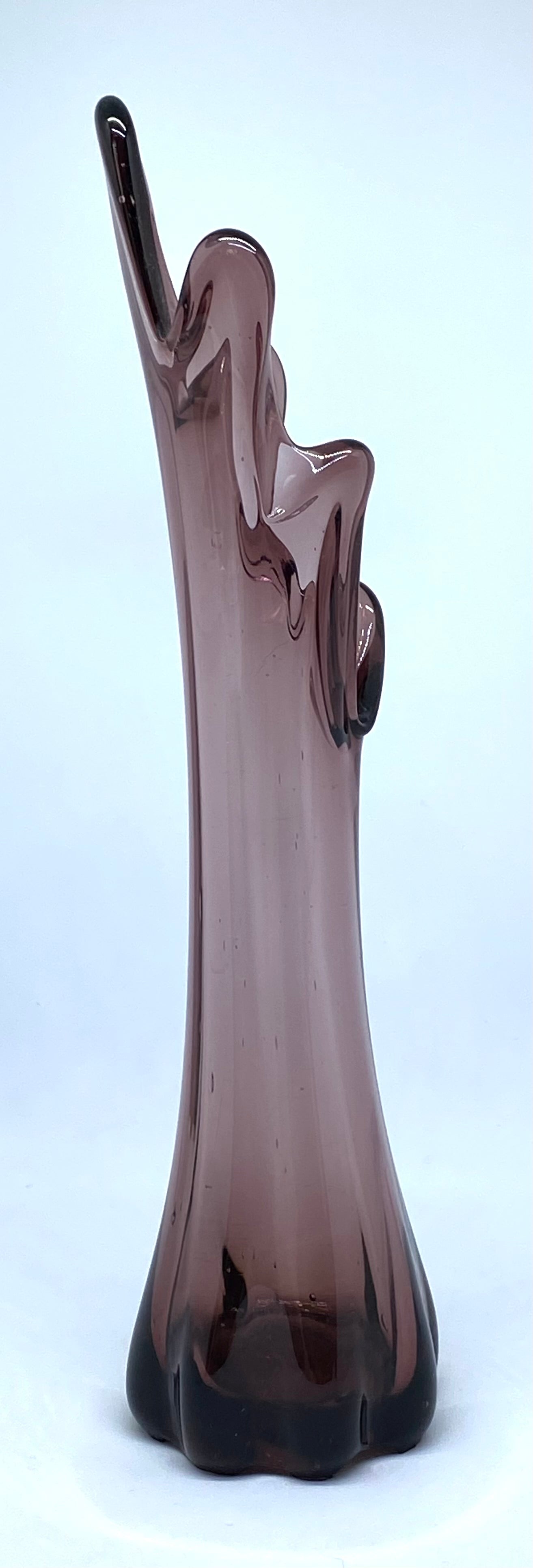 'Murano' style finger glass vase - purple