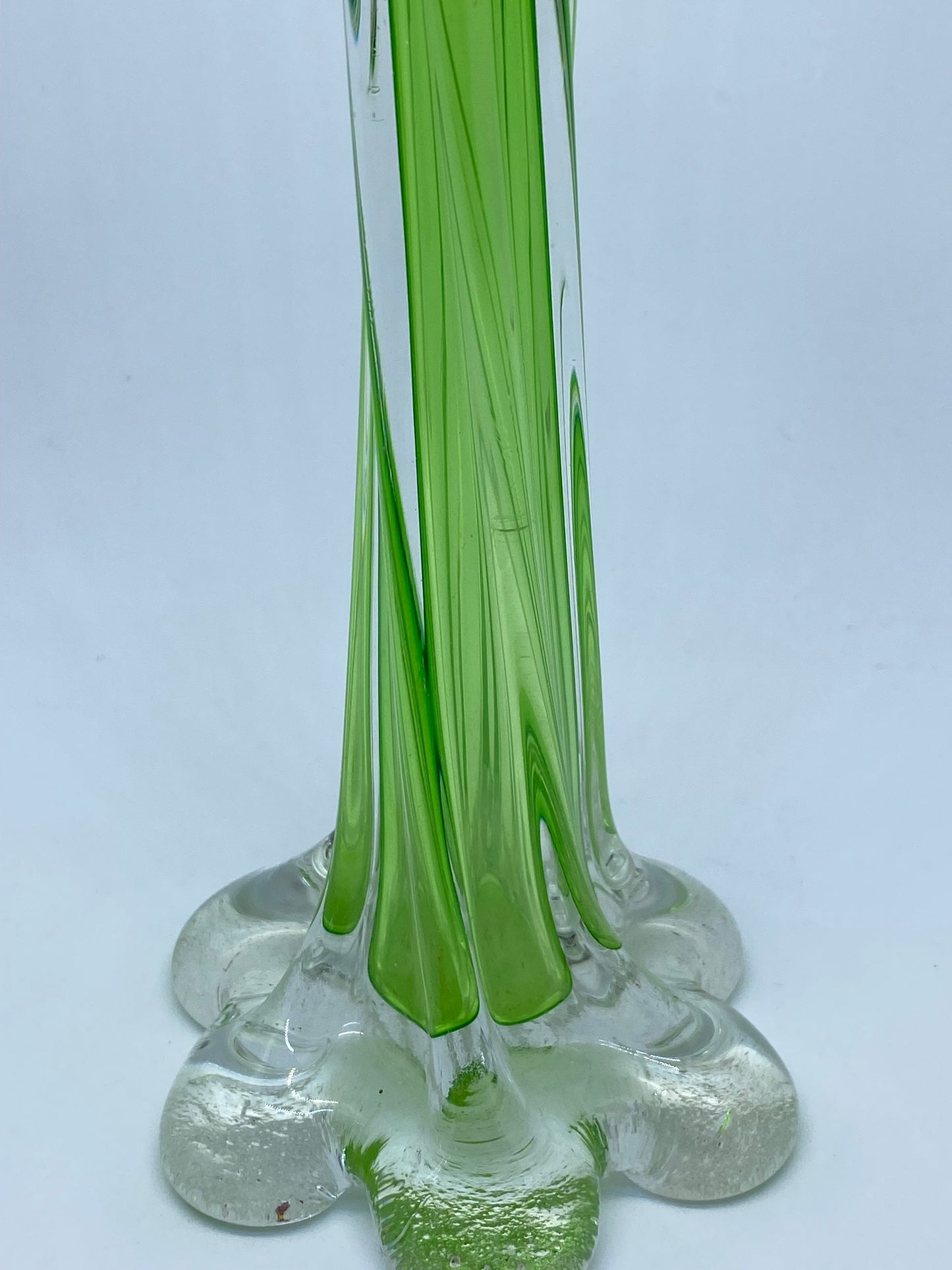 Elephant footed glass stem vase - very longgggg 29 cm