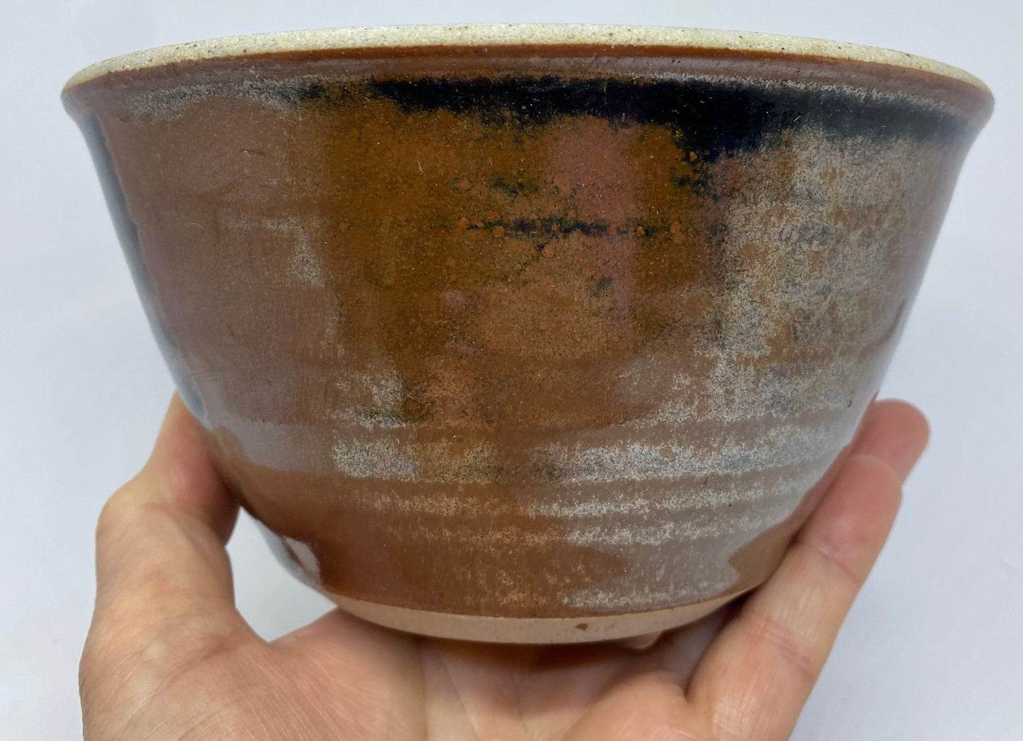 Les Blakebrough bowl with brown and black salt glaze