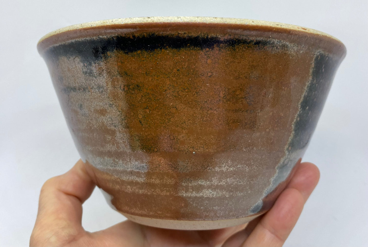 Les Blakebrough bowl with brown and black salt glaze