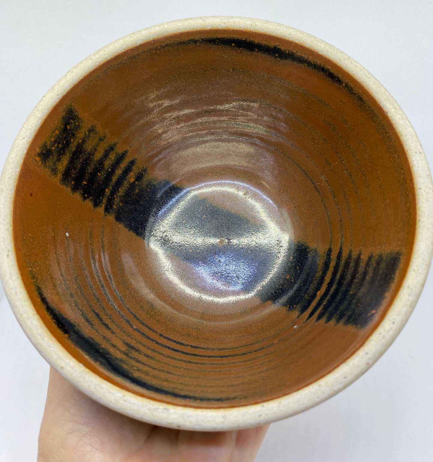 Les Blakebrough bowl with brown and black salt glaze