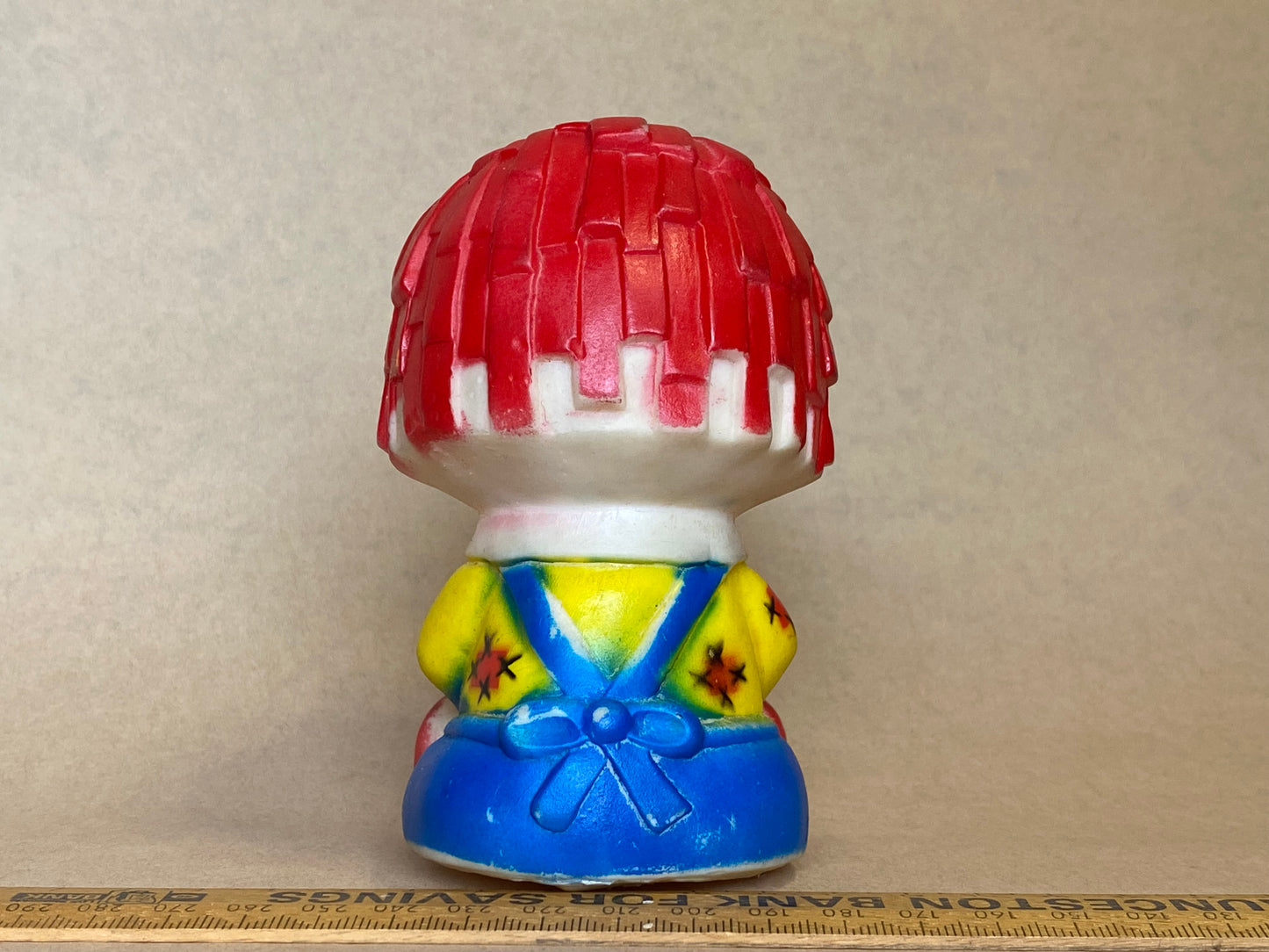 Vintage 1970s Raggedy Ann rubber squeaky doll