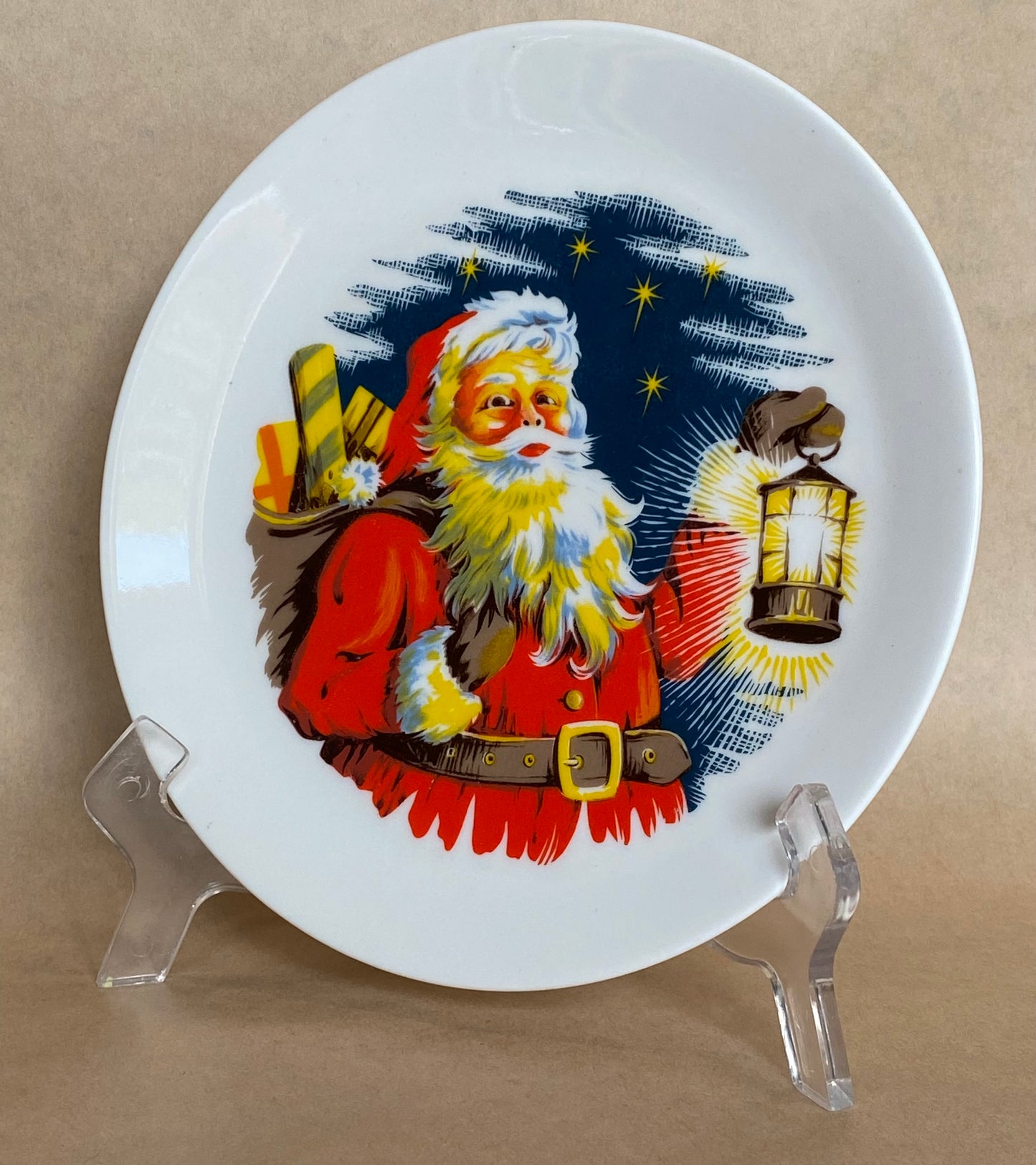 Vintage Van Diemen Pottery Santa Claus plate