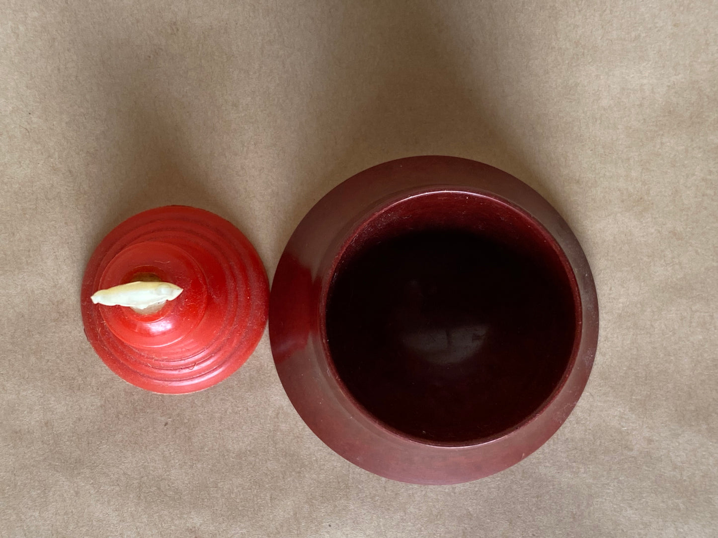 1950s cat bell + Bakelite egg cup