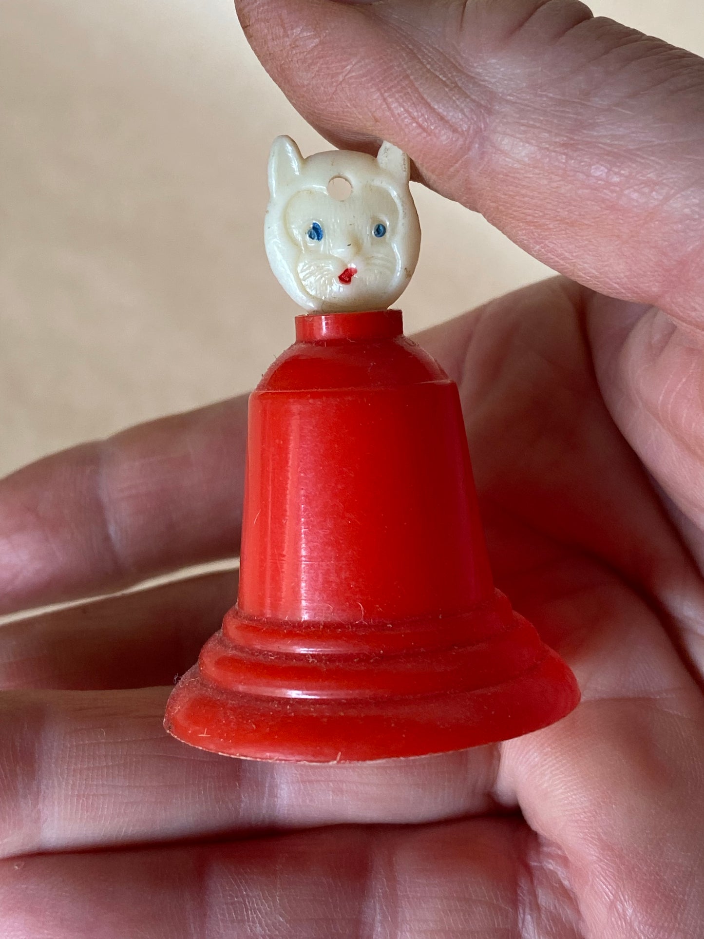 1950s cat bell + Bakelite egg cup