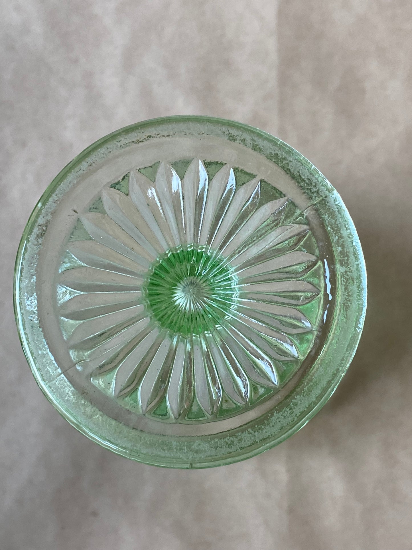 Bagley 1930s Equinox Green Glass Vase
