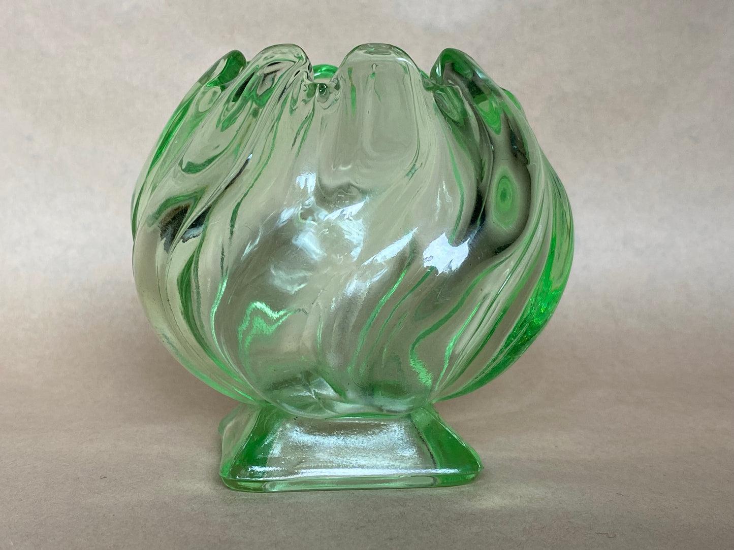 Bagley 1930s Equinox Green Glass Vase