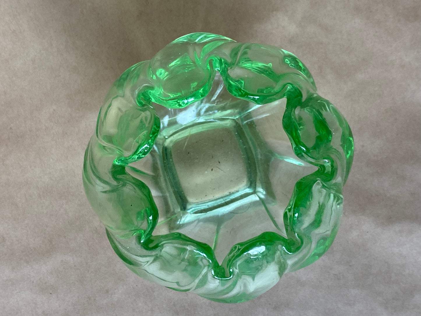Bagley 1930s Equinox Green Glass Vase