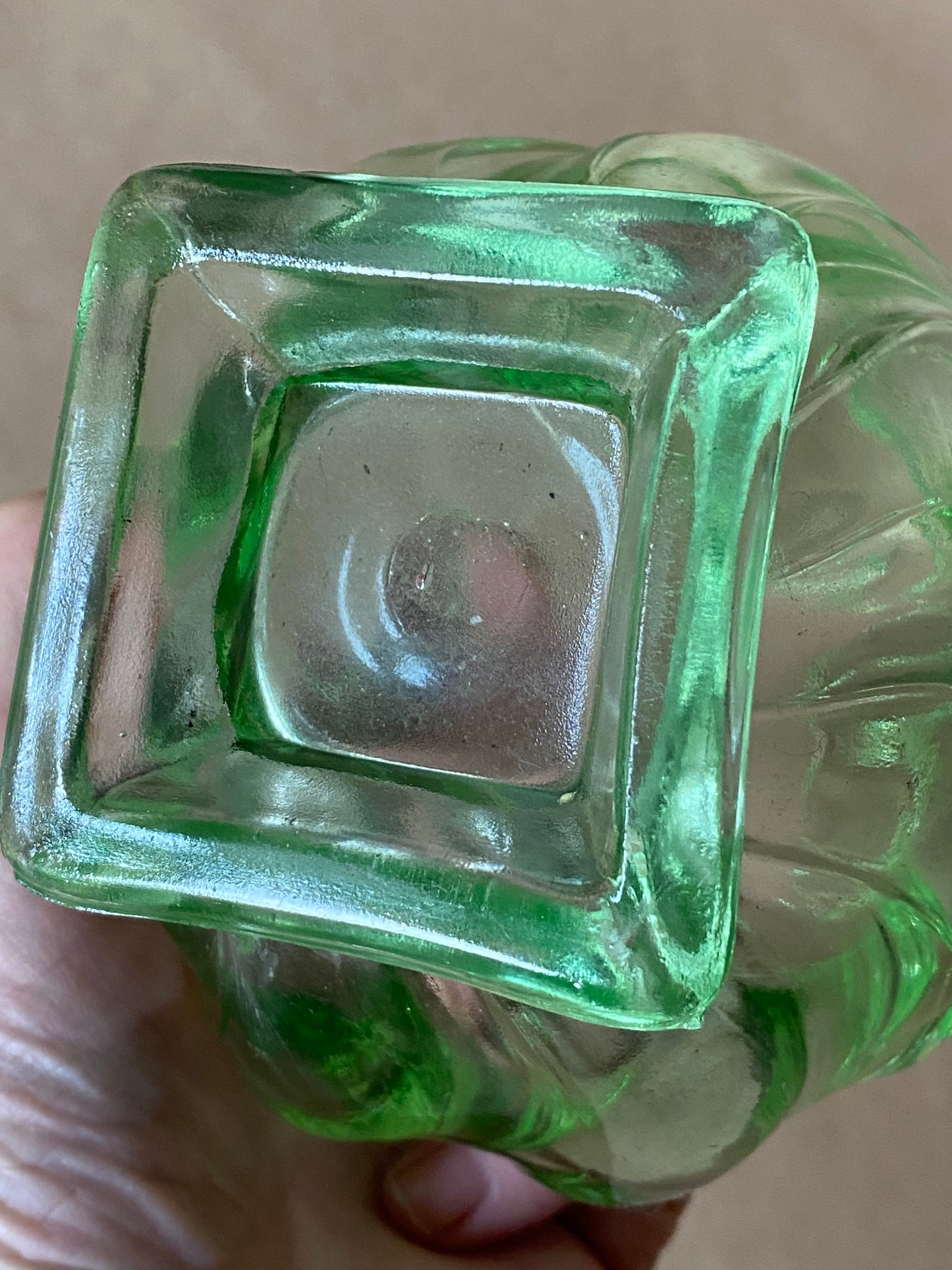 Bagley 1930s Equinox Green Glass Vase