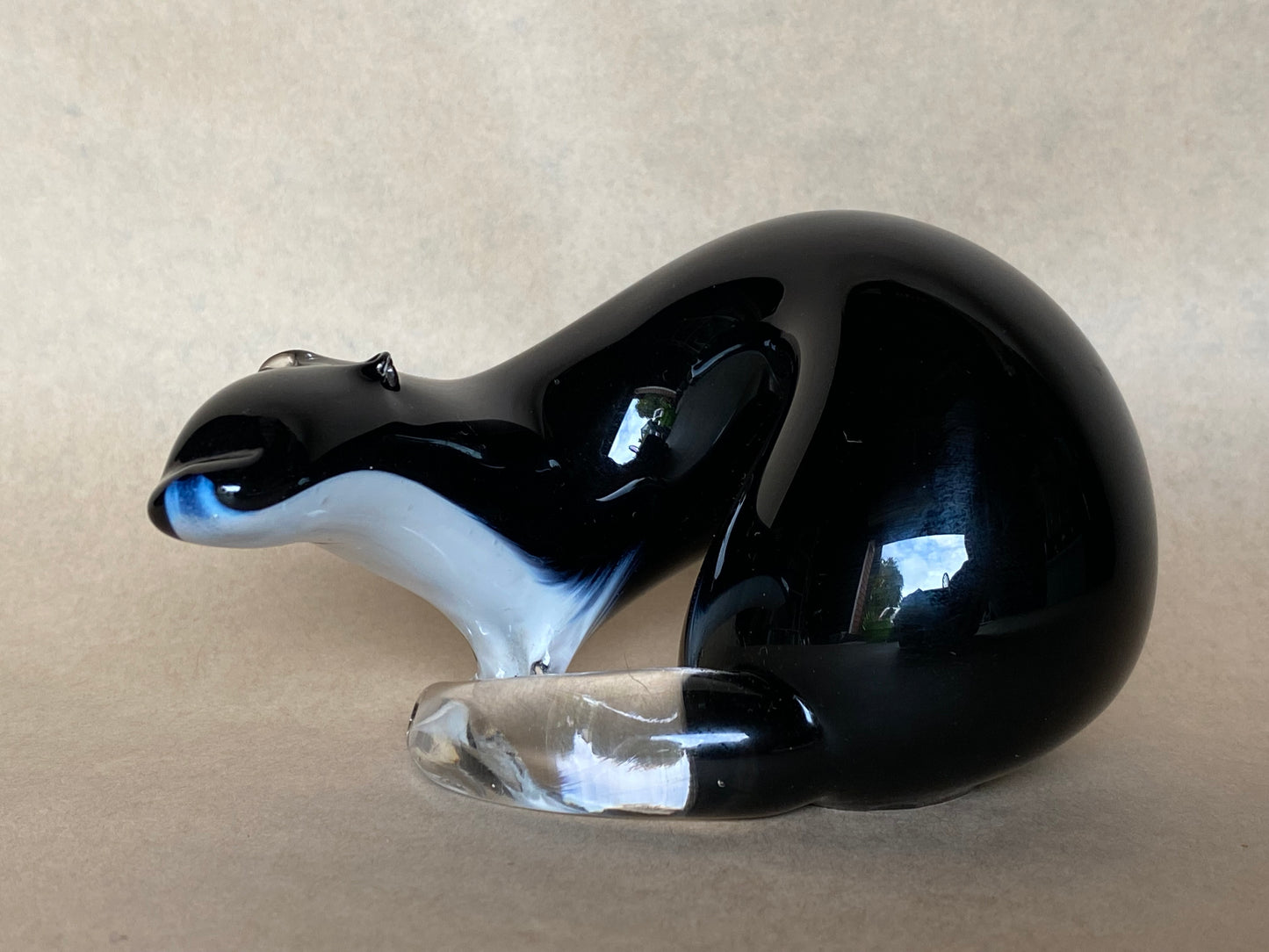 Langham Art Glass figurine Stoat by Paul Miller