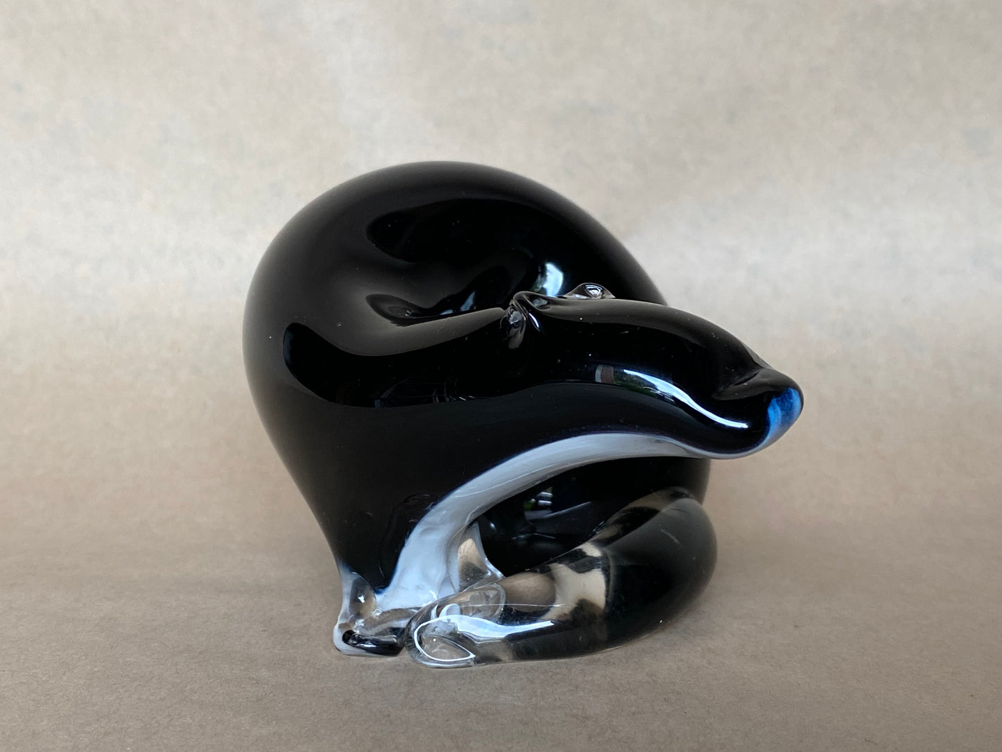 Langham Art Glass figurine Stoat by Paul Miller