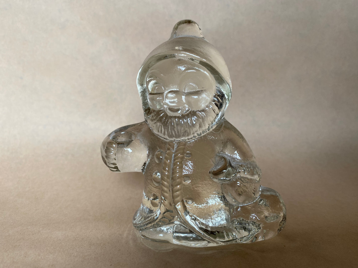 Vintage Goebel Glass Santa Claus Candle Holder