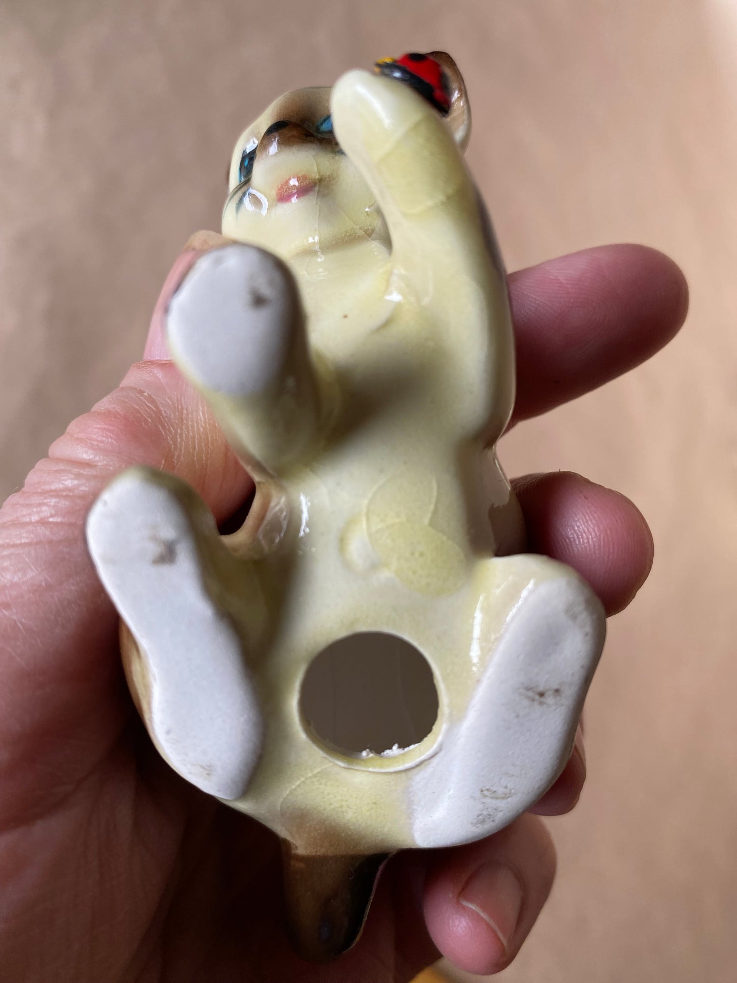 Vintage set of 3 Siamese Cats with ladybirds figurines