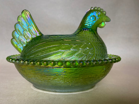 Indiana Glass Carnival Glass Hen on Nest