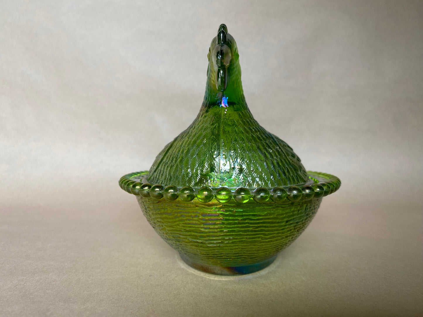Indiana Glass Carnival Glass Hen on Nest