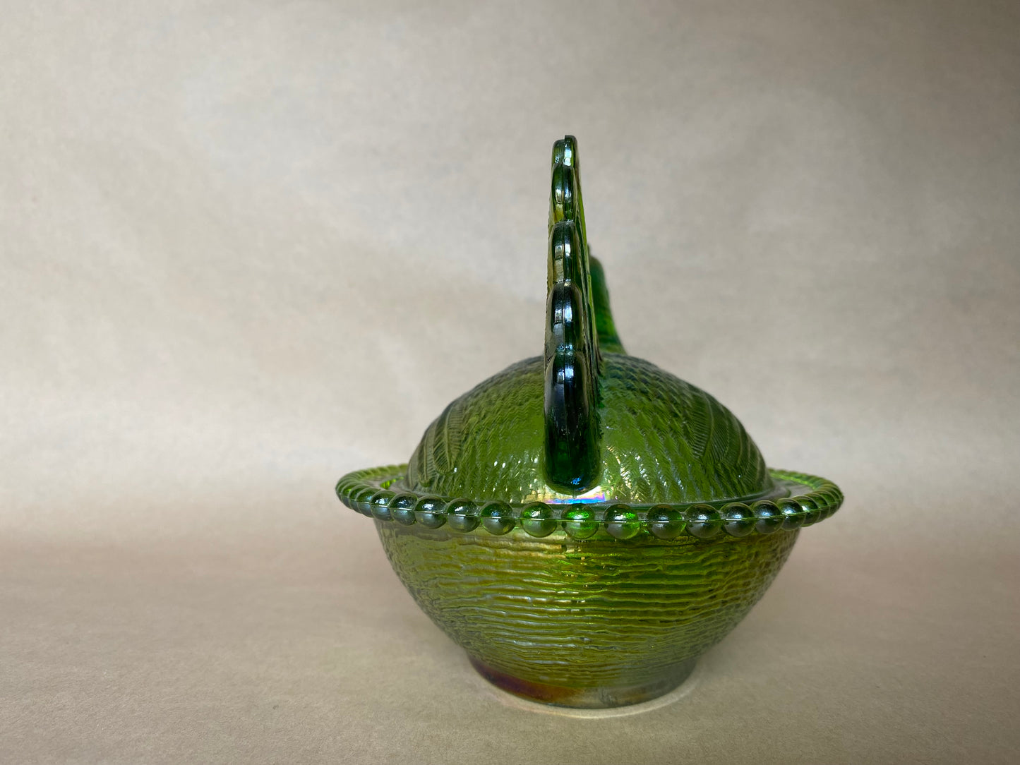 Indiana Glass Carnival Glass Hen on Nest