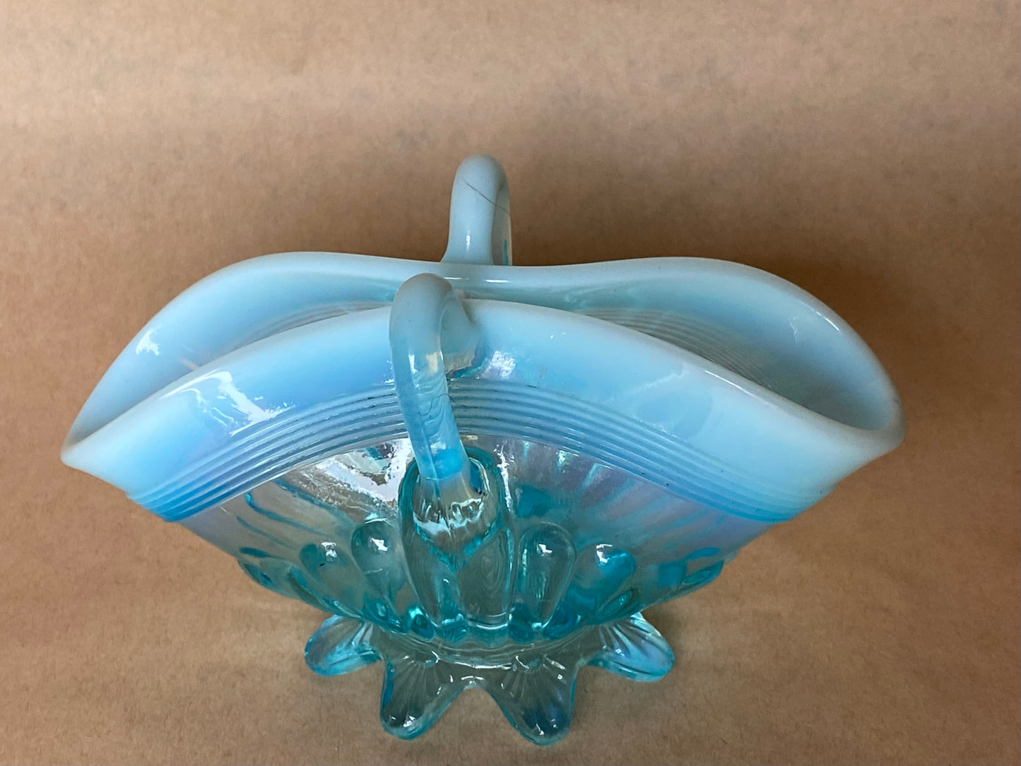 George Davidson Opalescent blue basket (mini)