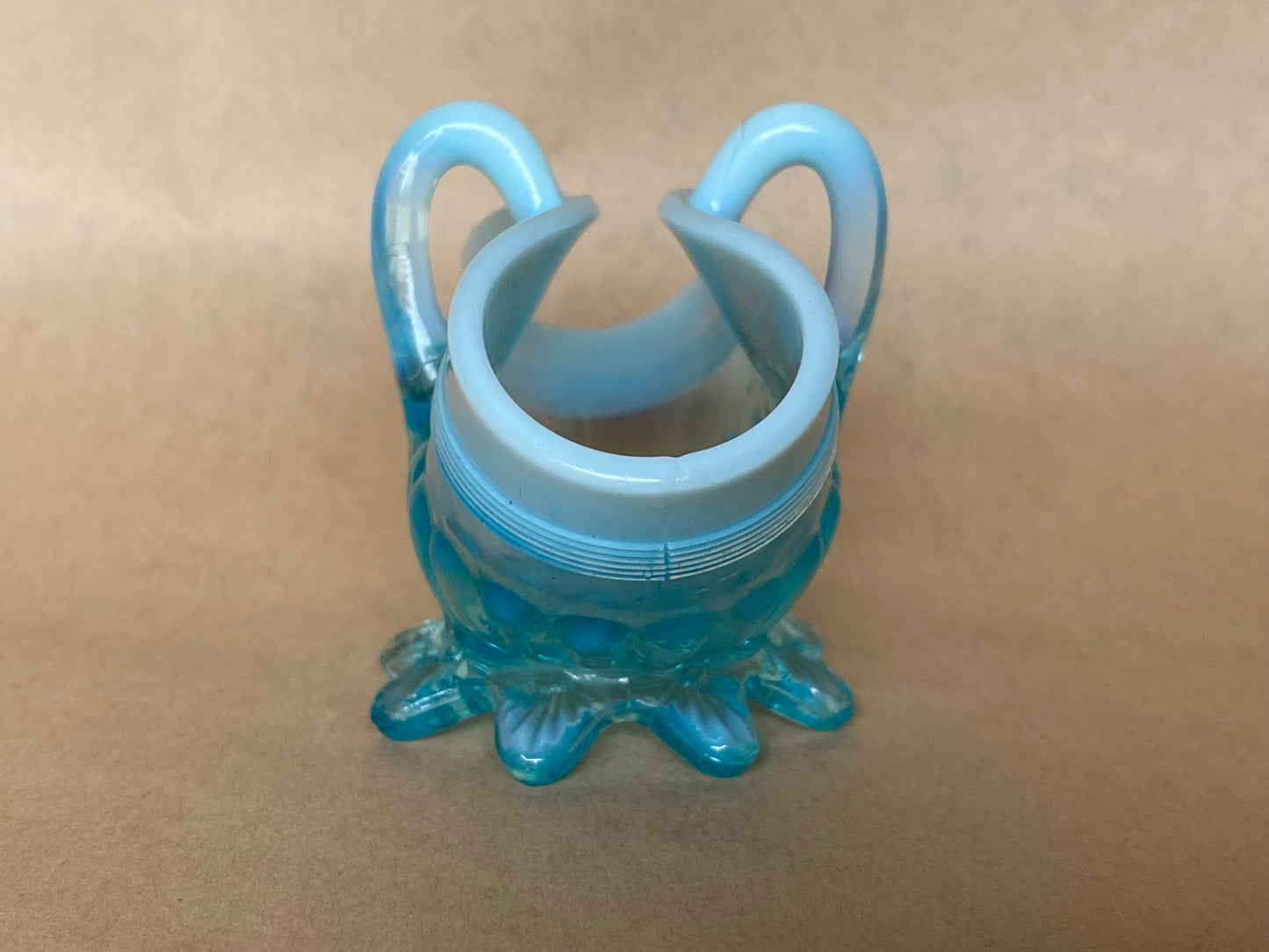 George Davidson Opalescent blue basket (mini)