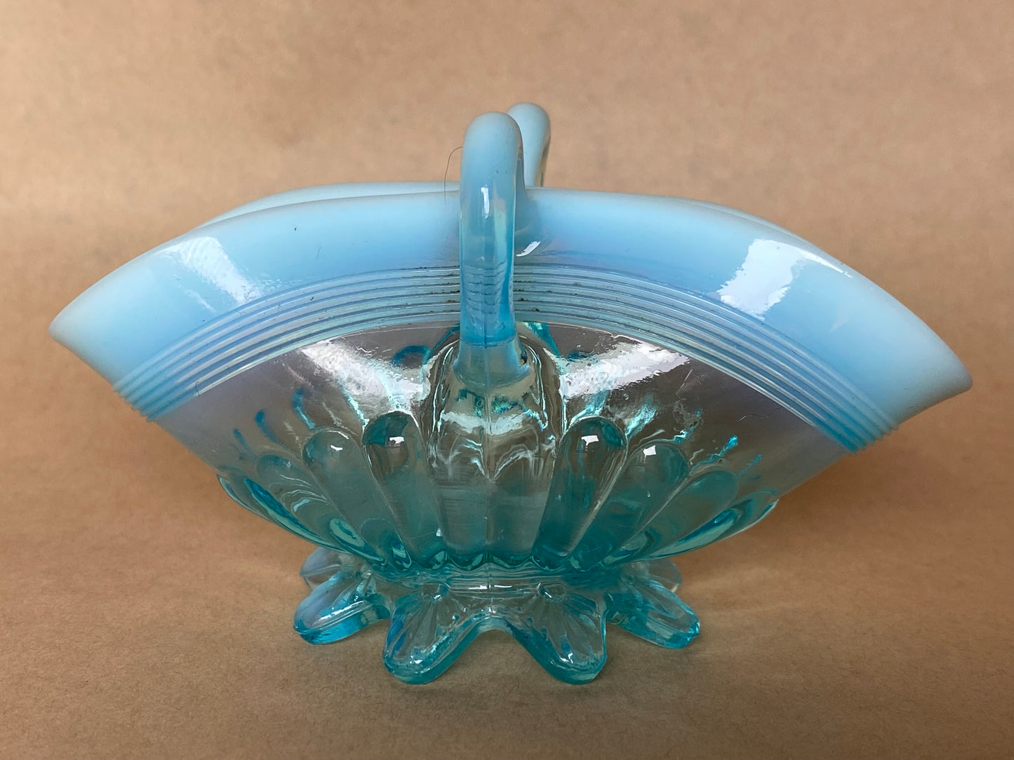 George Davidson Opalescent blue basket (mini)