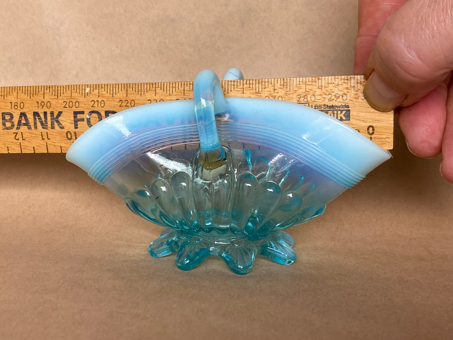 George Davidson Opalescent blue basket (mini)