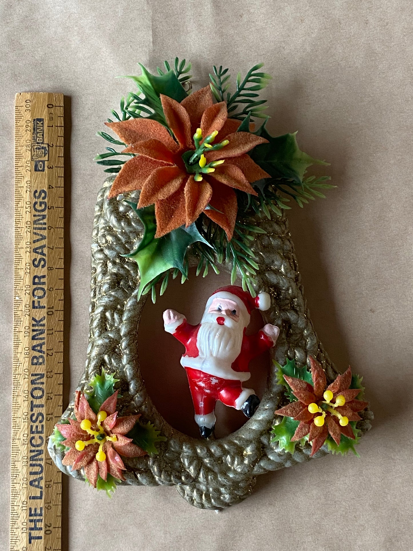 Vintage Christmas Kitsch 1960s Plastic Door Santa ‘Bell’ Hong Kong