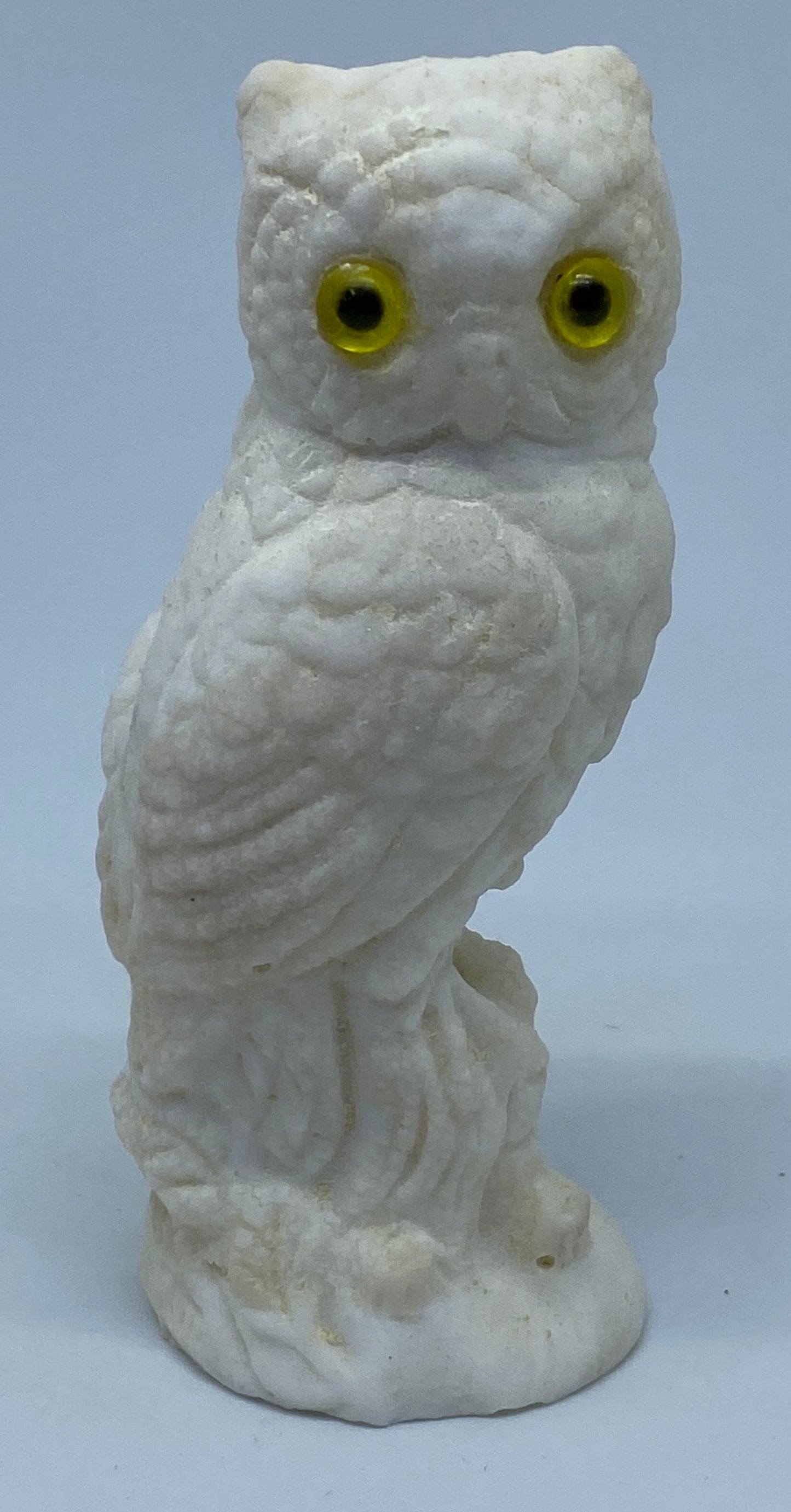 Vintage Retro 1970s / 80s Italian Alabaster Marble Dust Owl figure 👀👀