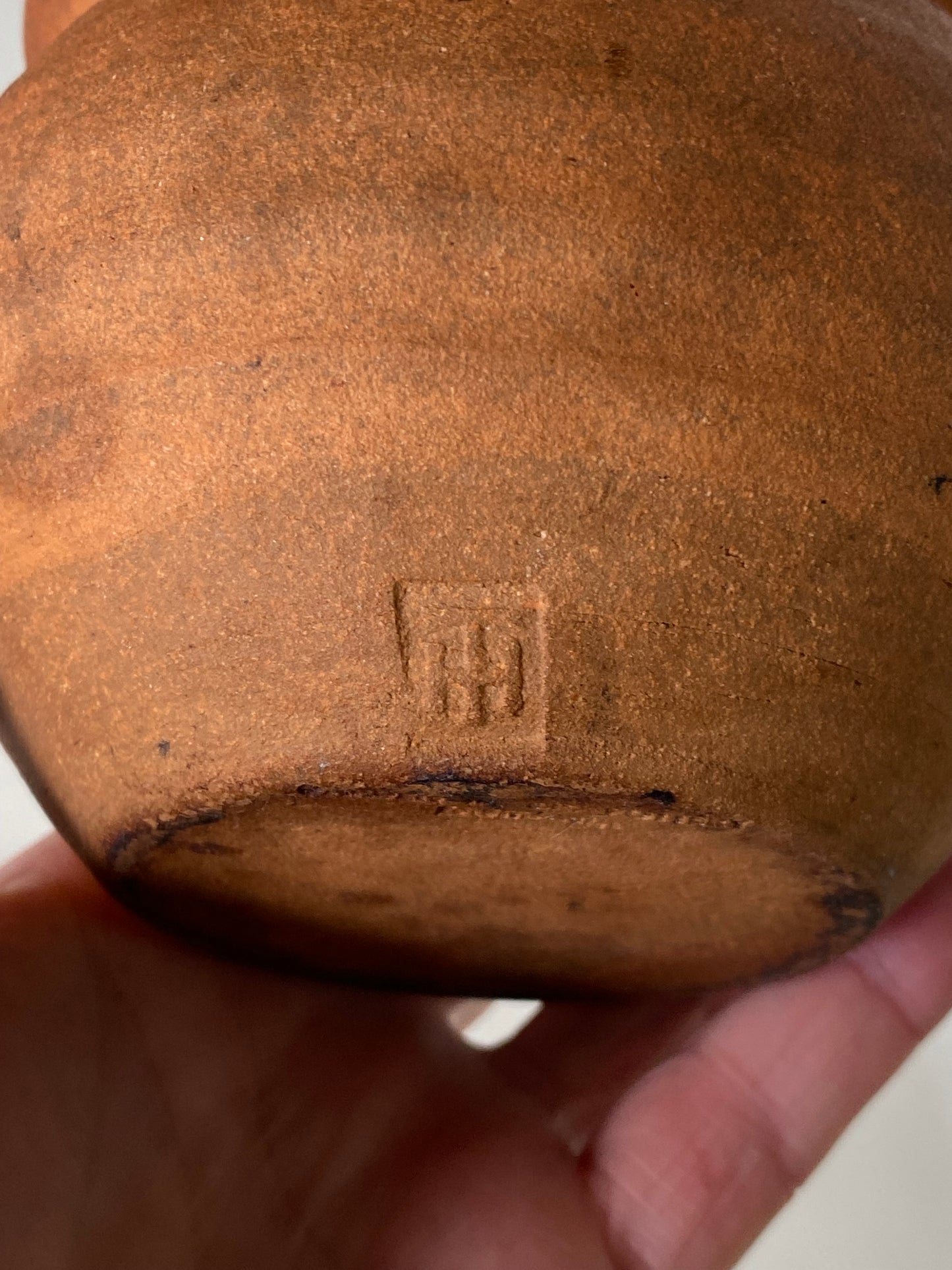 Wood fired Raku Sugar Bowl with lid - Tim Holmes 'Garden Island Creek'