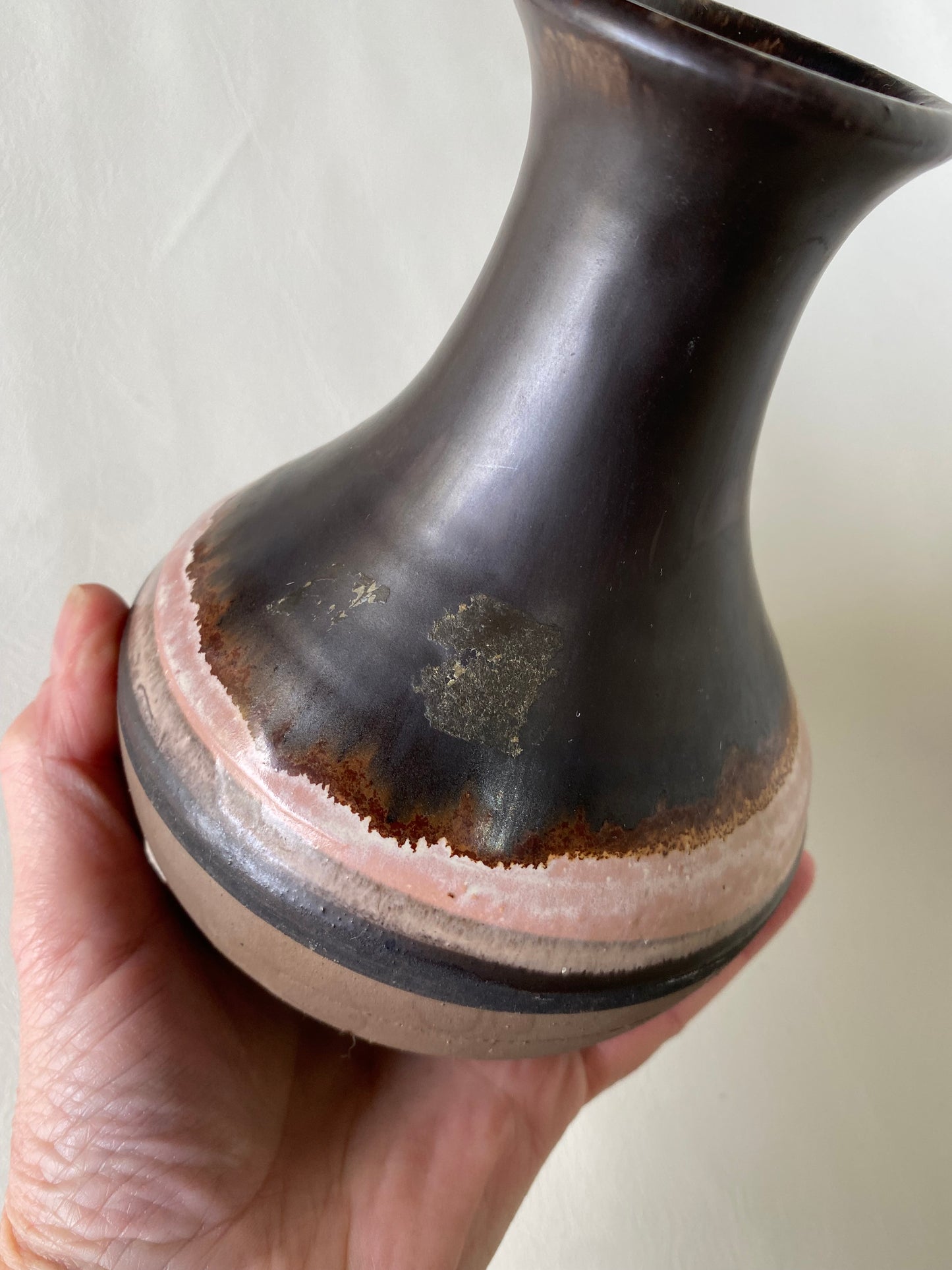 Vintage studio pottery vase - signed