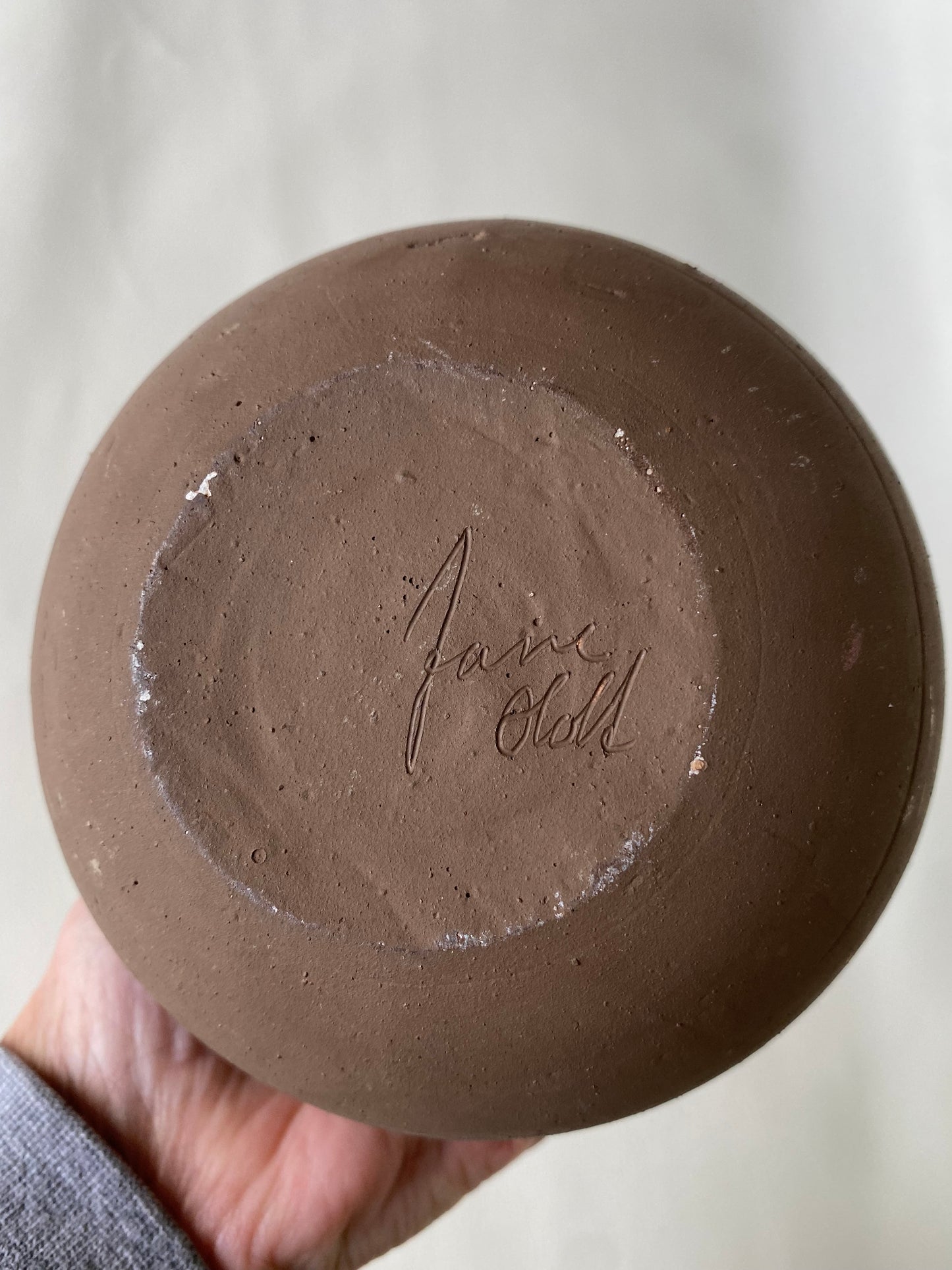 Vintage studio pottery vase - signed