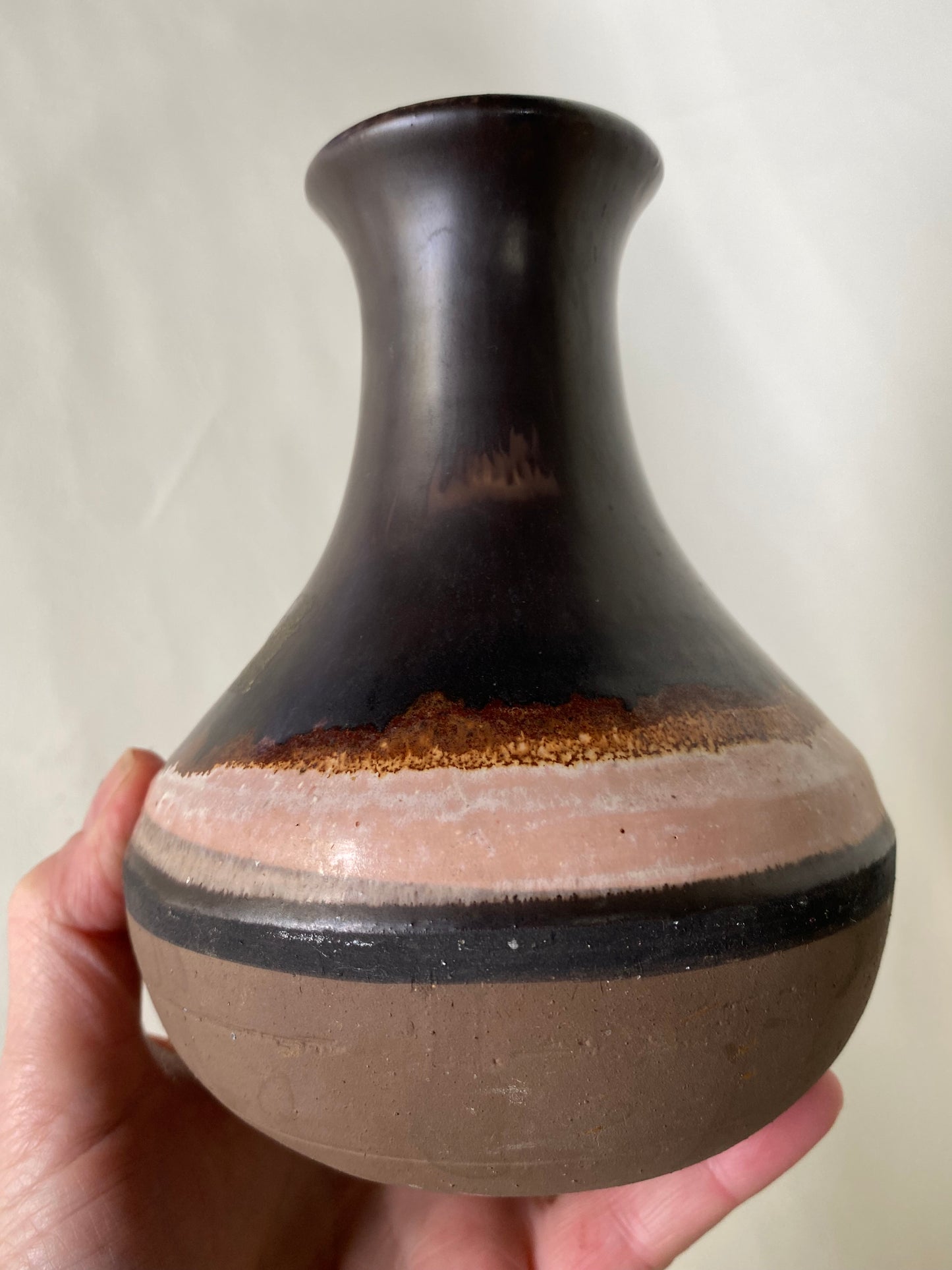 Vintage studio pottery vase - signed