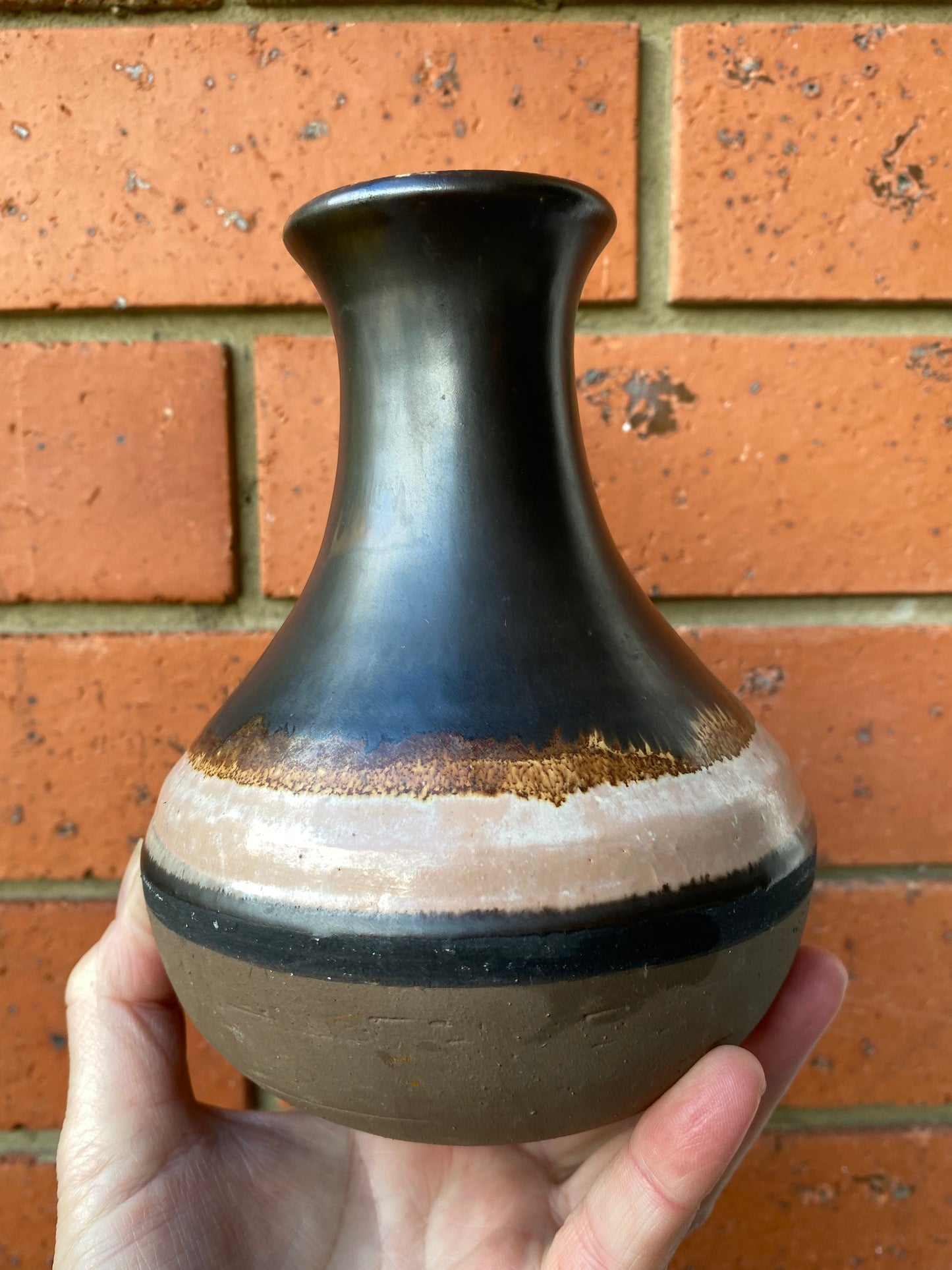 Vintage studio pottery vase - signed