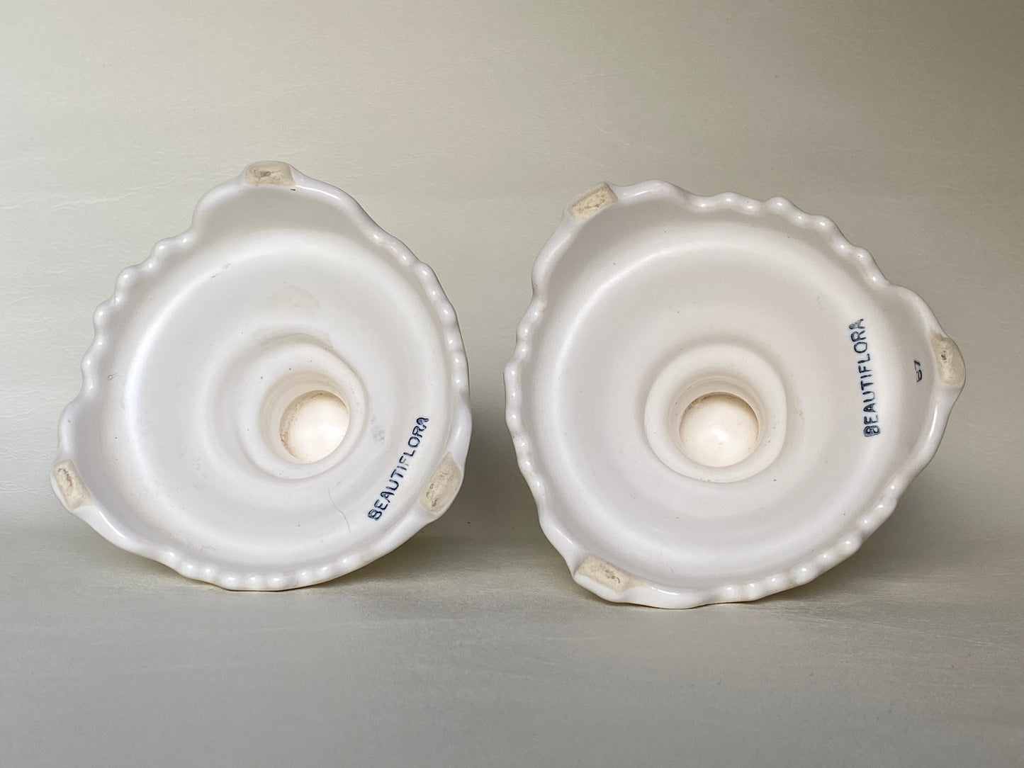 Vintage Diana Australia Pottery Beautiflora B7 taper candle holders