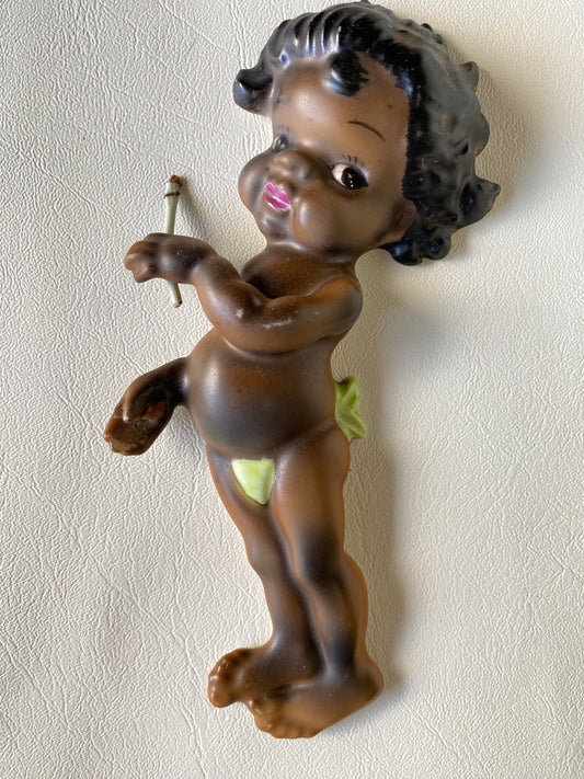 Vintage Brownie Downing ceramic wall plaque