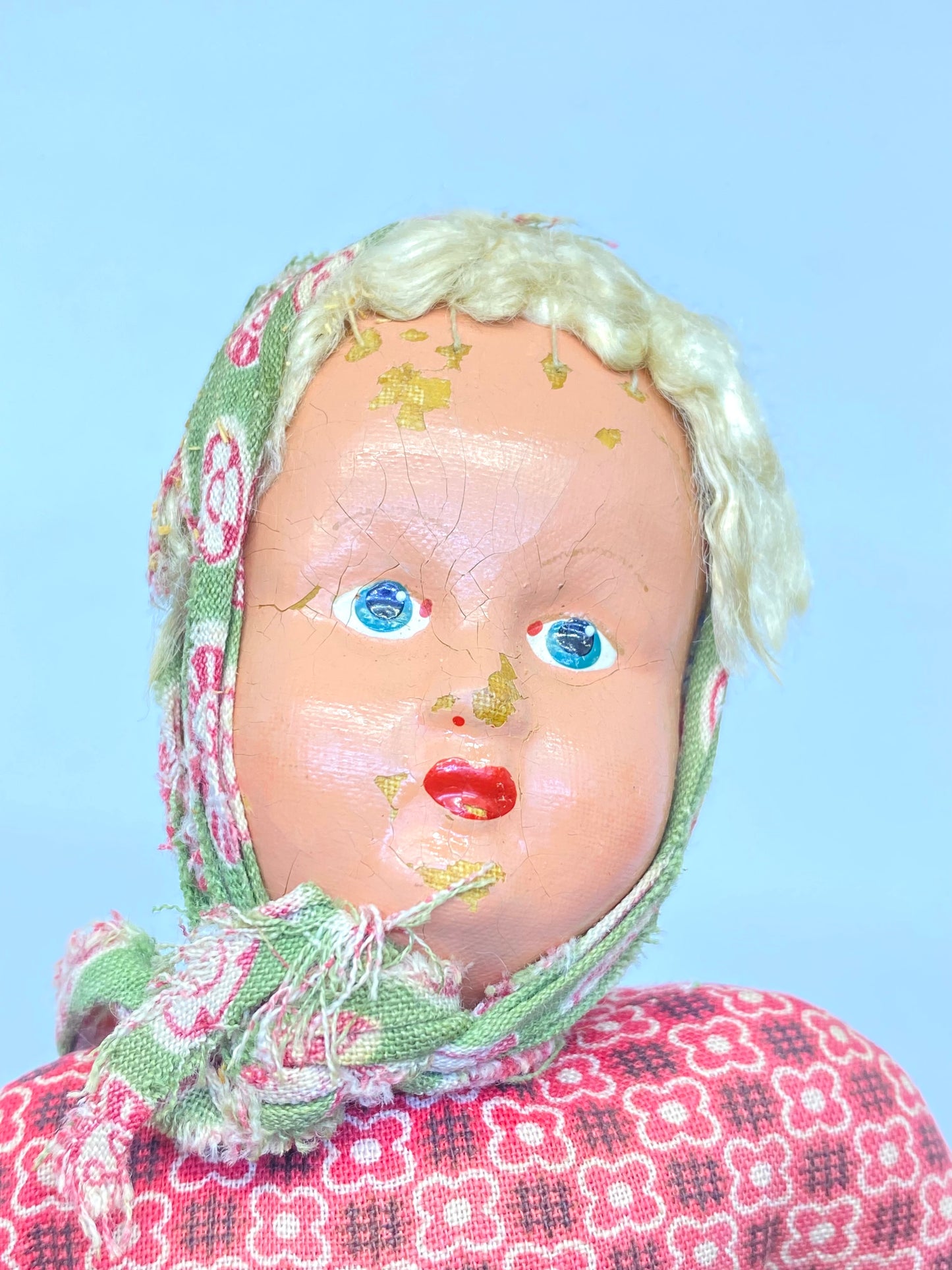 1940s Vintage Sawdust Doll - composition face