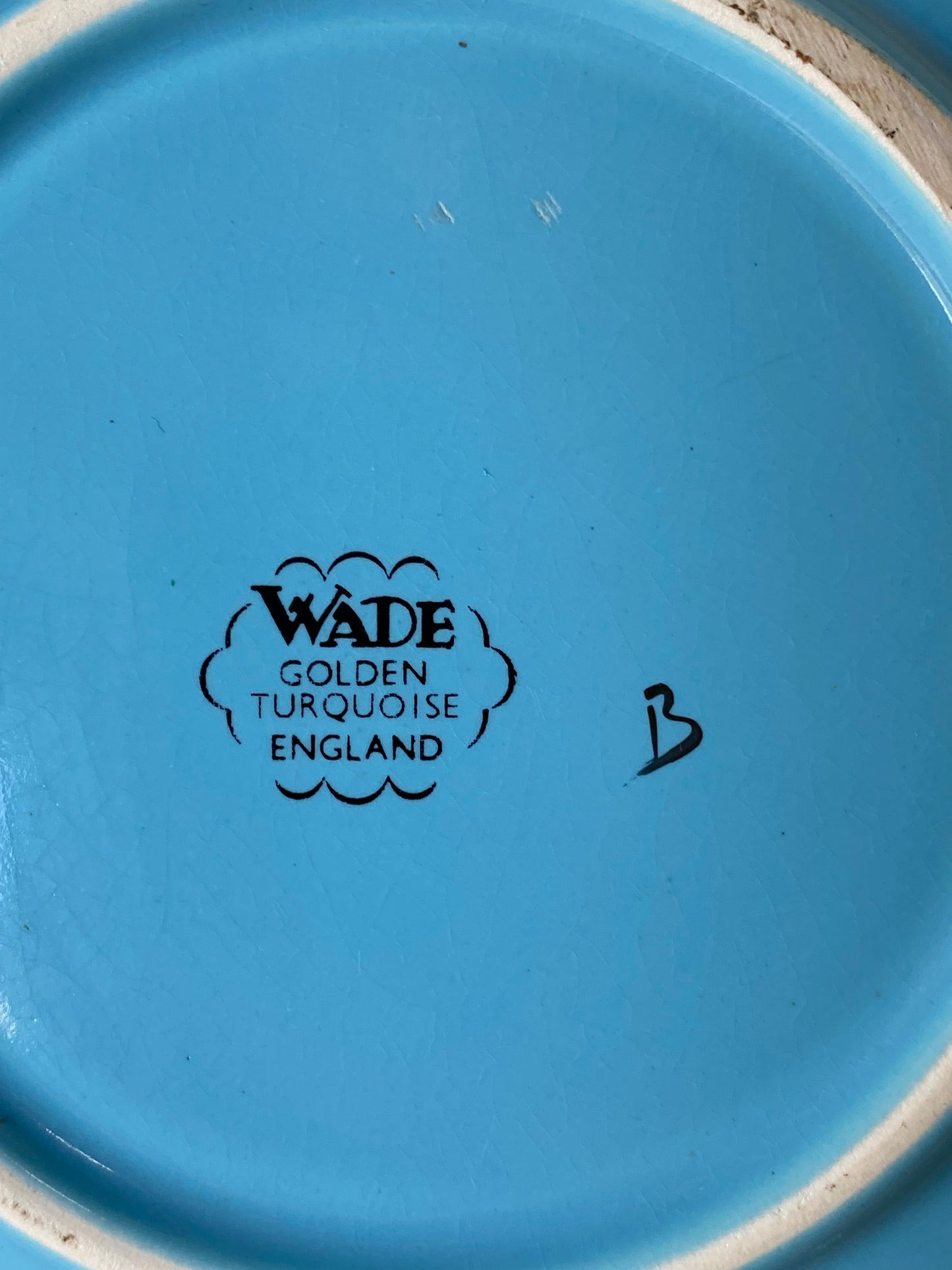 vintage Wade England Bramble Ware Golden Turquoise dish / turquoise colour