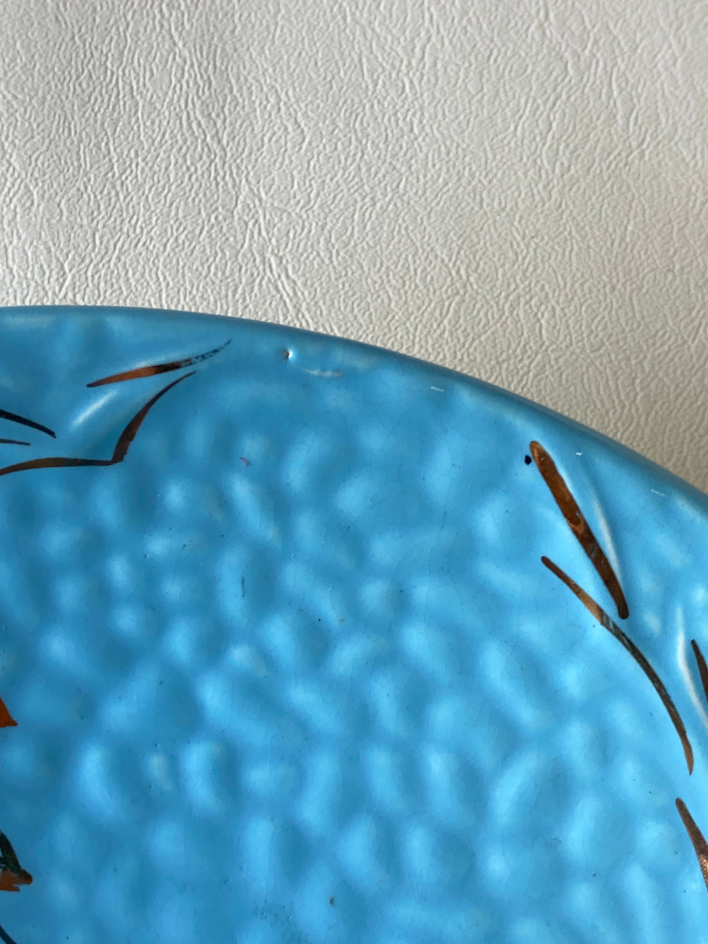 vintage Wade England Bramble Ware Golden Turquoise dish / turquoise colour