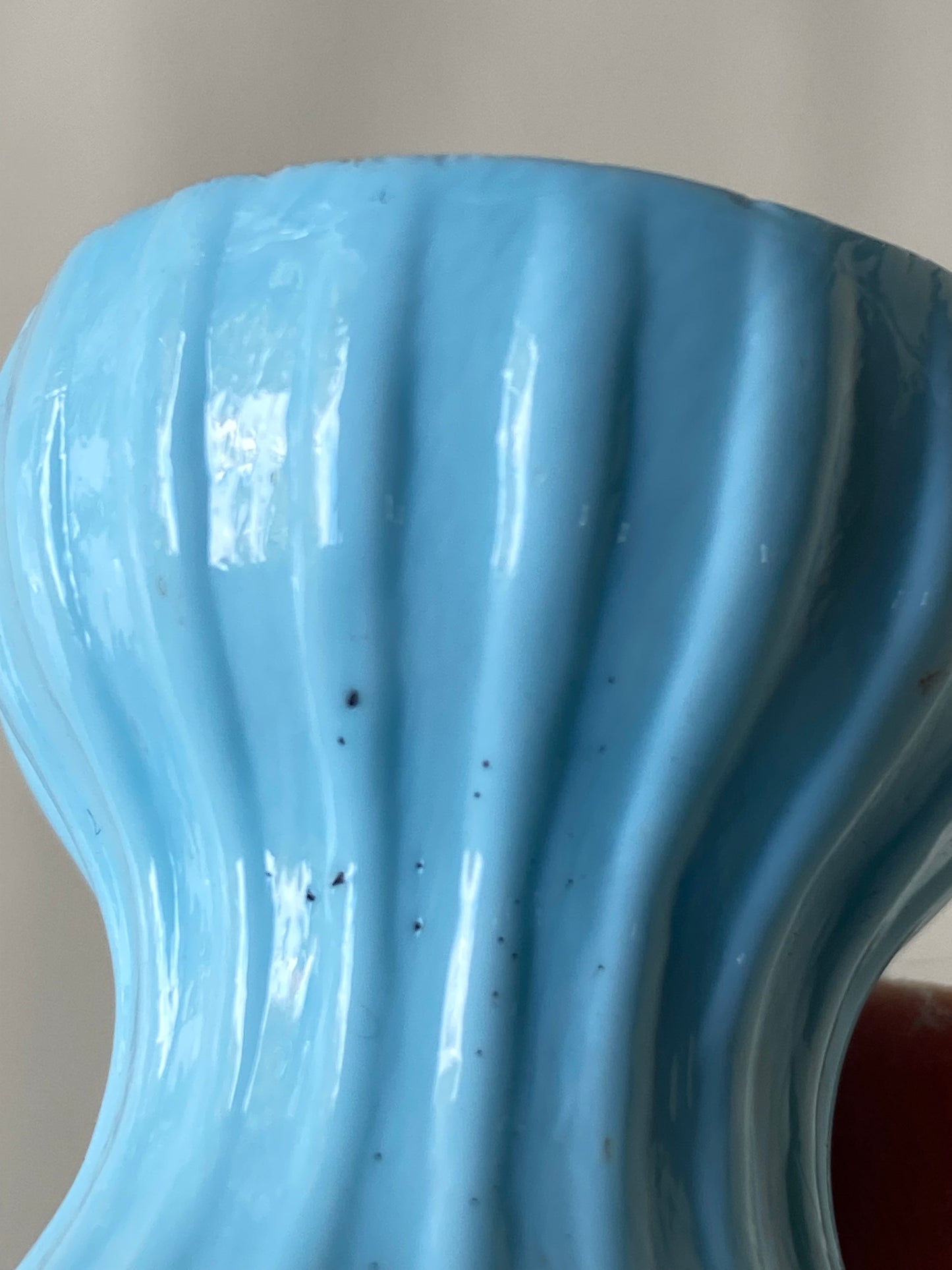 Antique 2 small blue milk glass bud vases