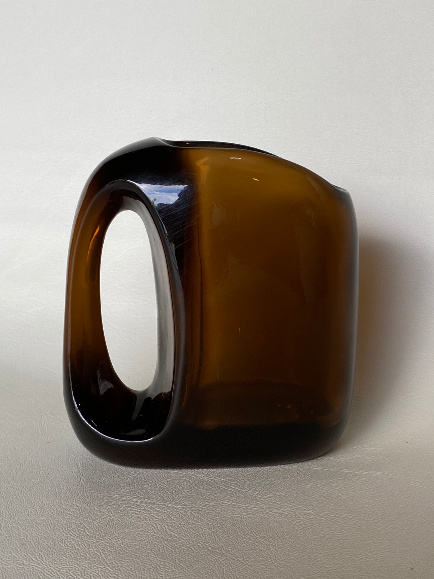 Vintage MCM dark amber glass jug