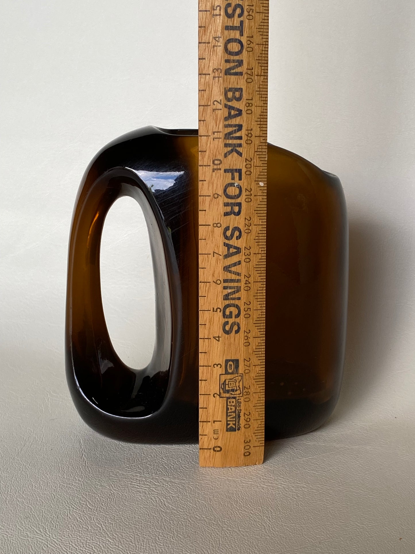 Vintage MCM dark amber glass jug