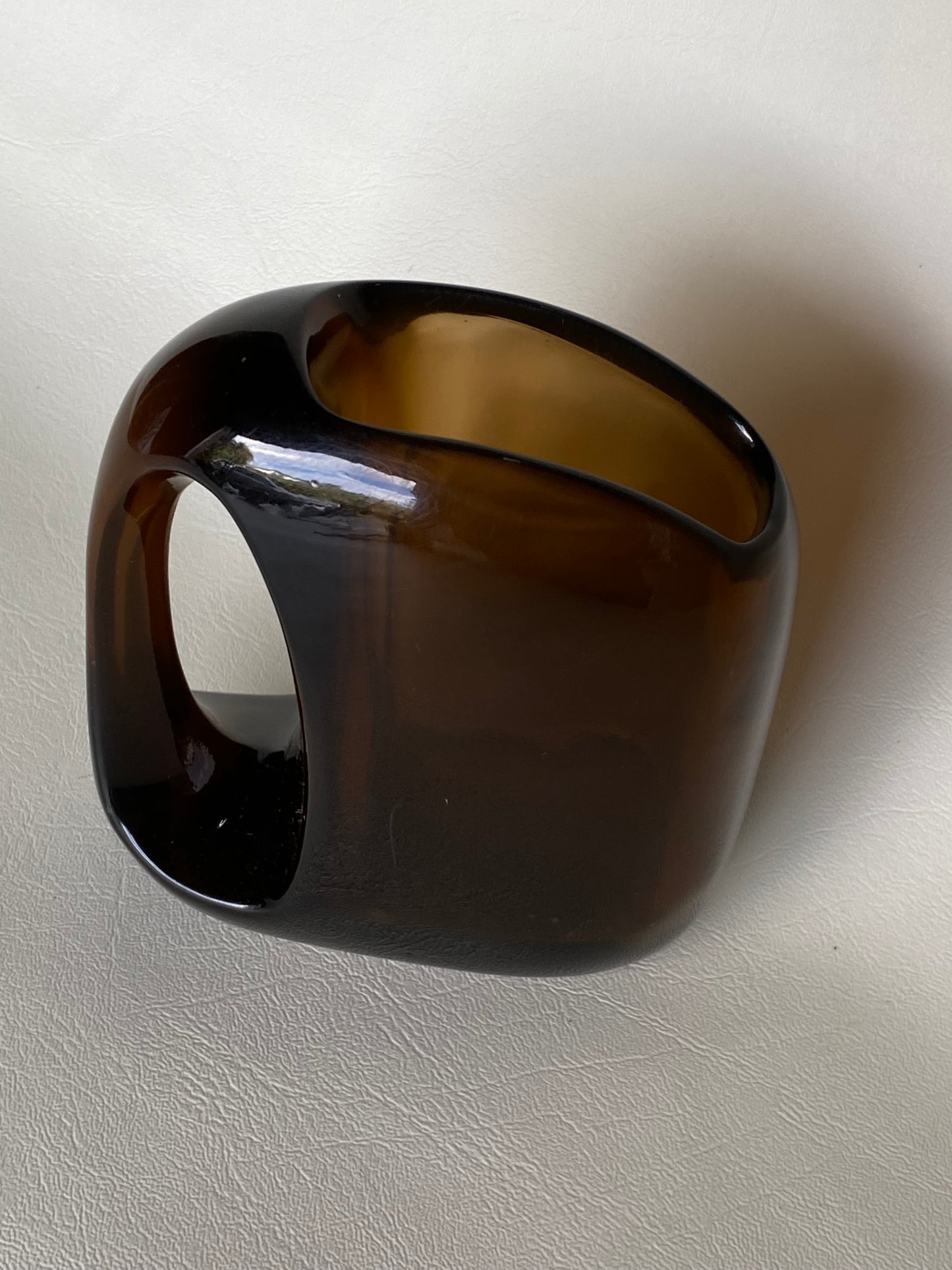 Vintage MCM dark amber glass jug