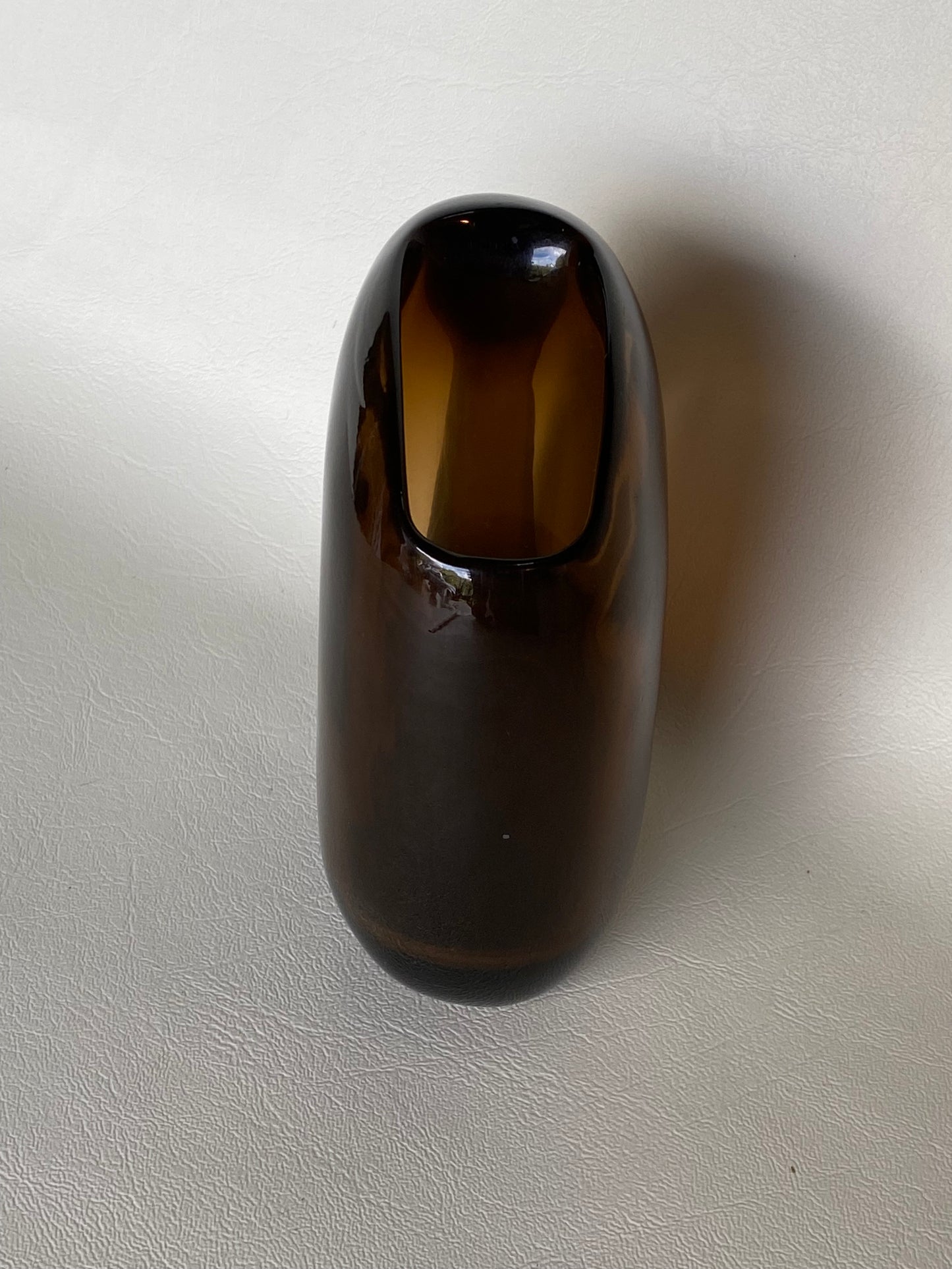 Vintage MCM dark amber glass jug